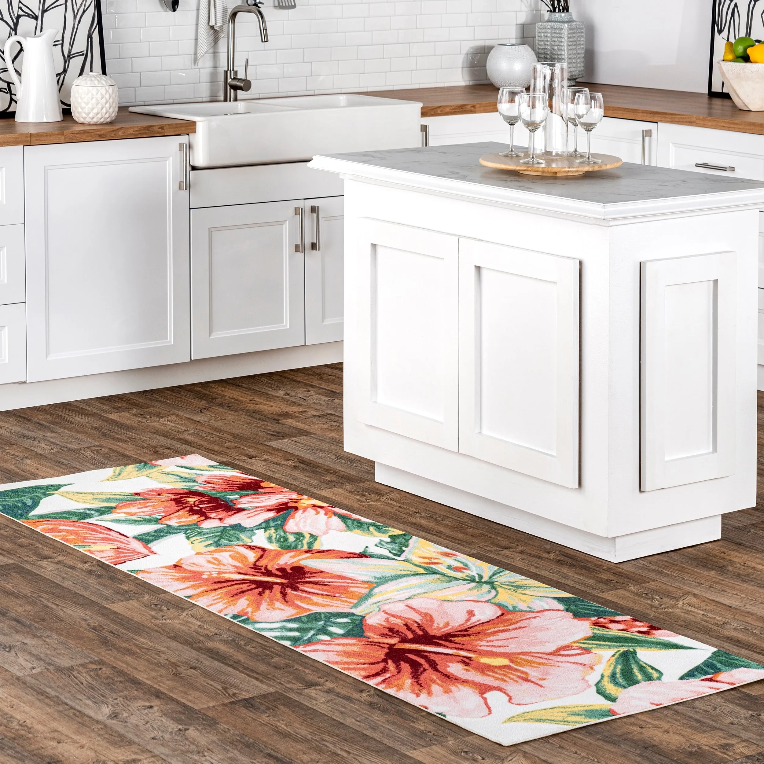 Nuloom Multi Indoor/Outdoor Contemporary Tropical Majestic Lush Hibiscus Area Rug