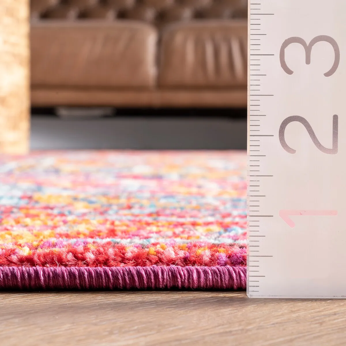 Nuloom Pink Traditional Shimmering Tribal Medallion Area Rug