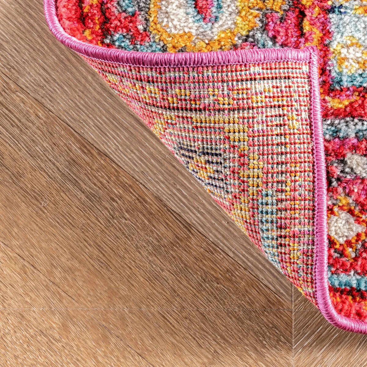 Nuloom Pink Traditional Shimmering Tribal Medallion Area Rug
