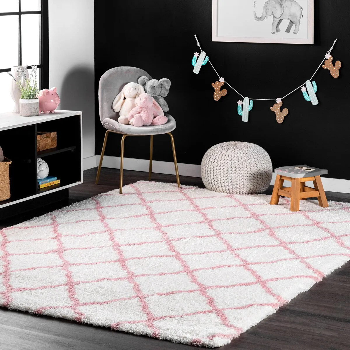Nuloom Soft and Plush Cloudy Trellis Kids' Shag Area Rug