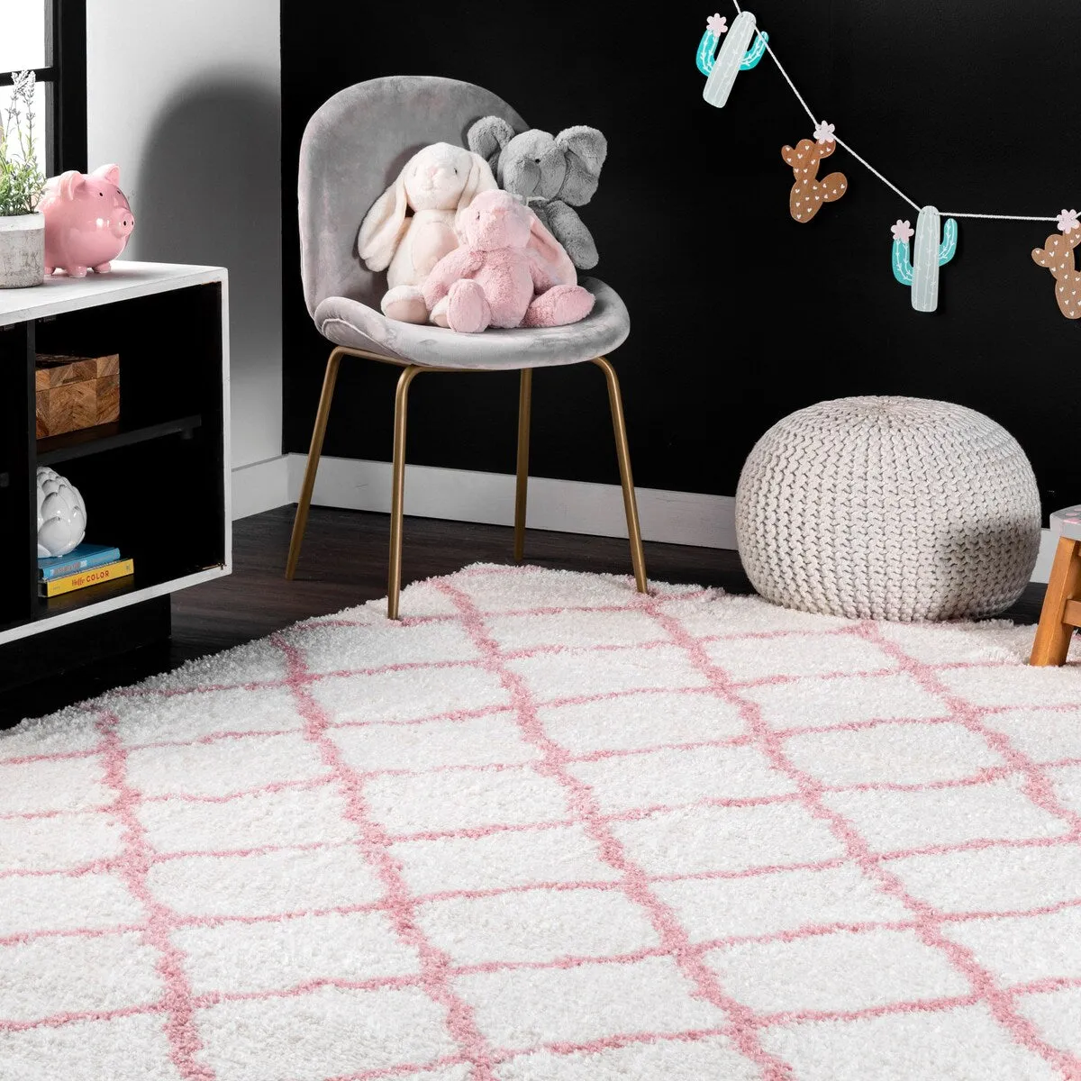 Nuloom Soft and Plush Cloudy Trellis Kids' Shag Area Rug