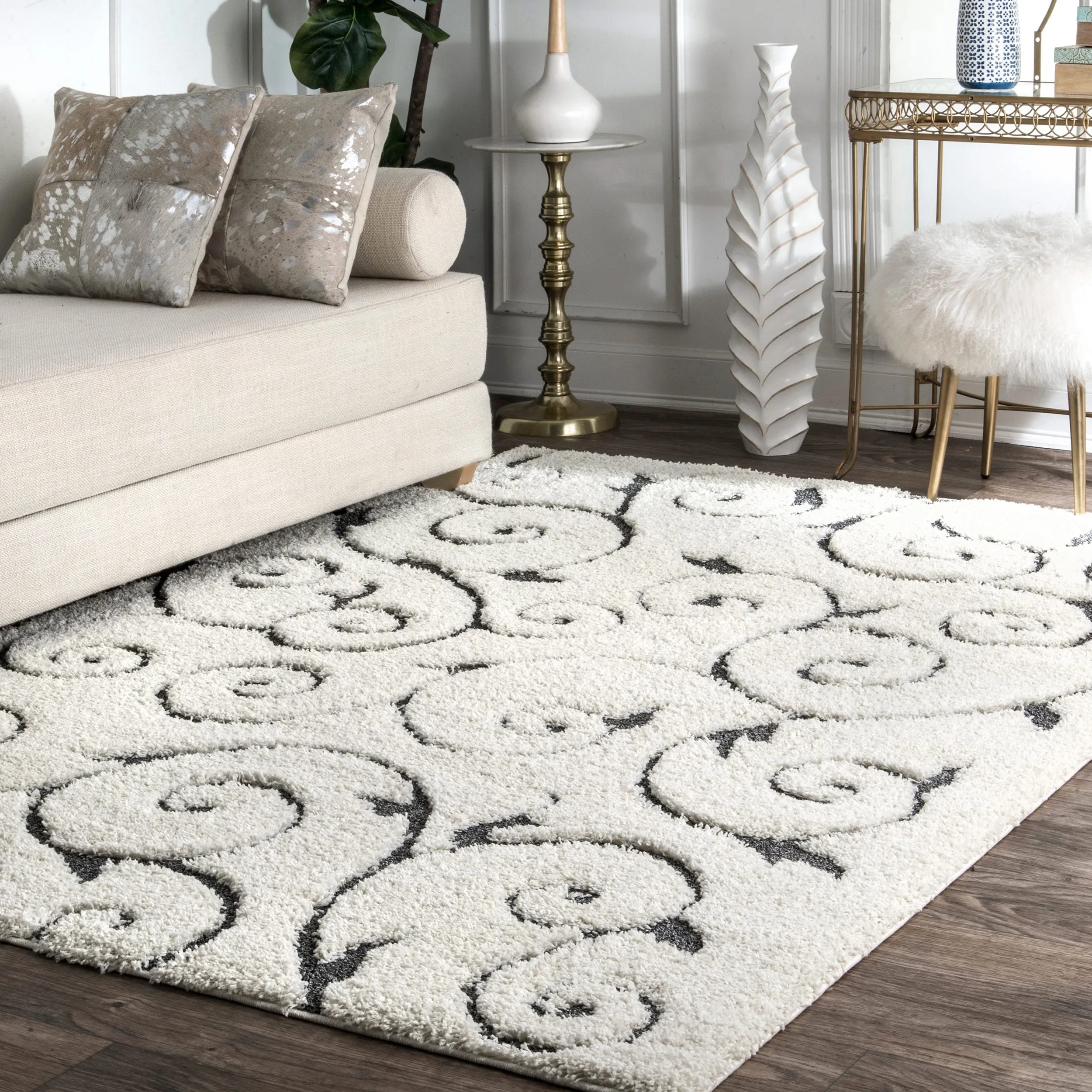 Nuloom Vine Swirls Shag Area Rug