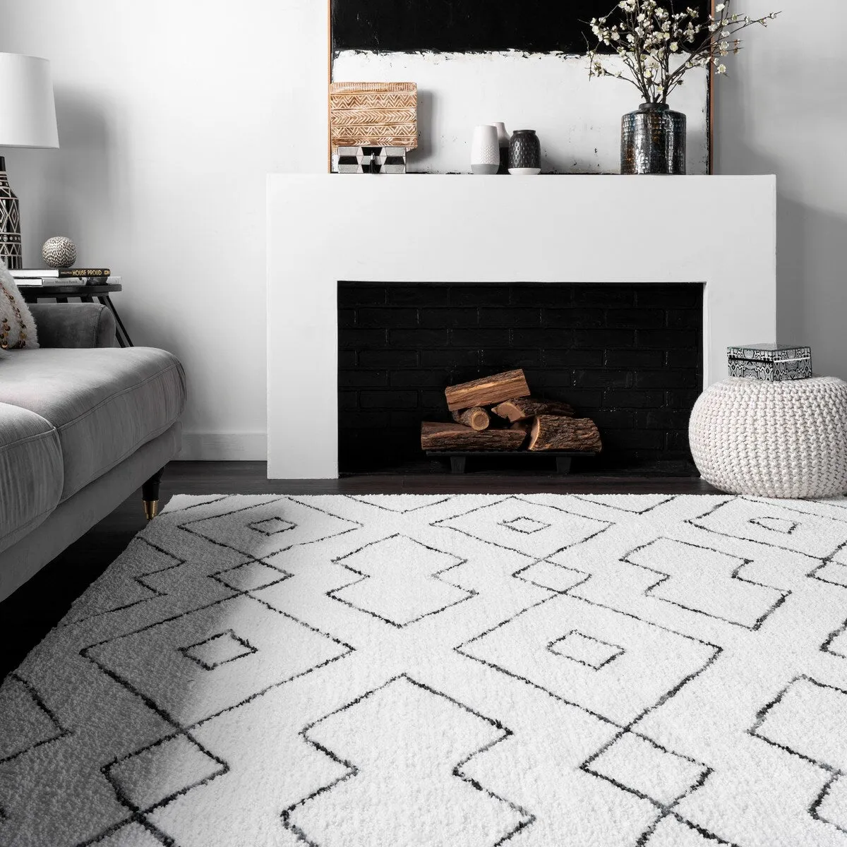 Nuloom Willow Contemporary Diamond Shag Area Rug
