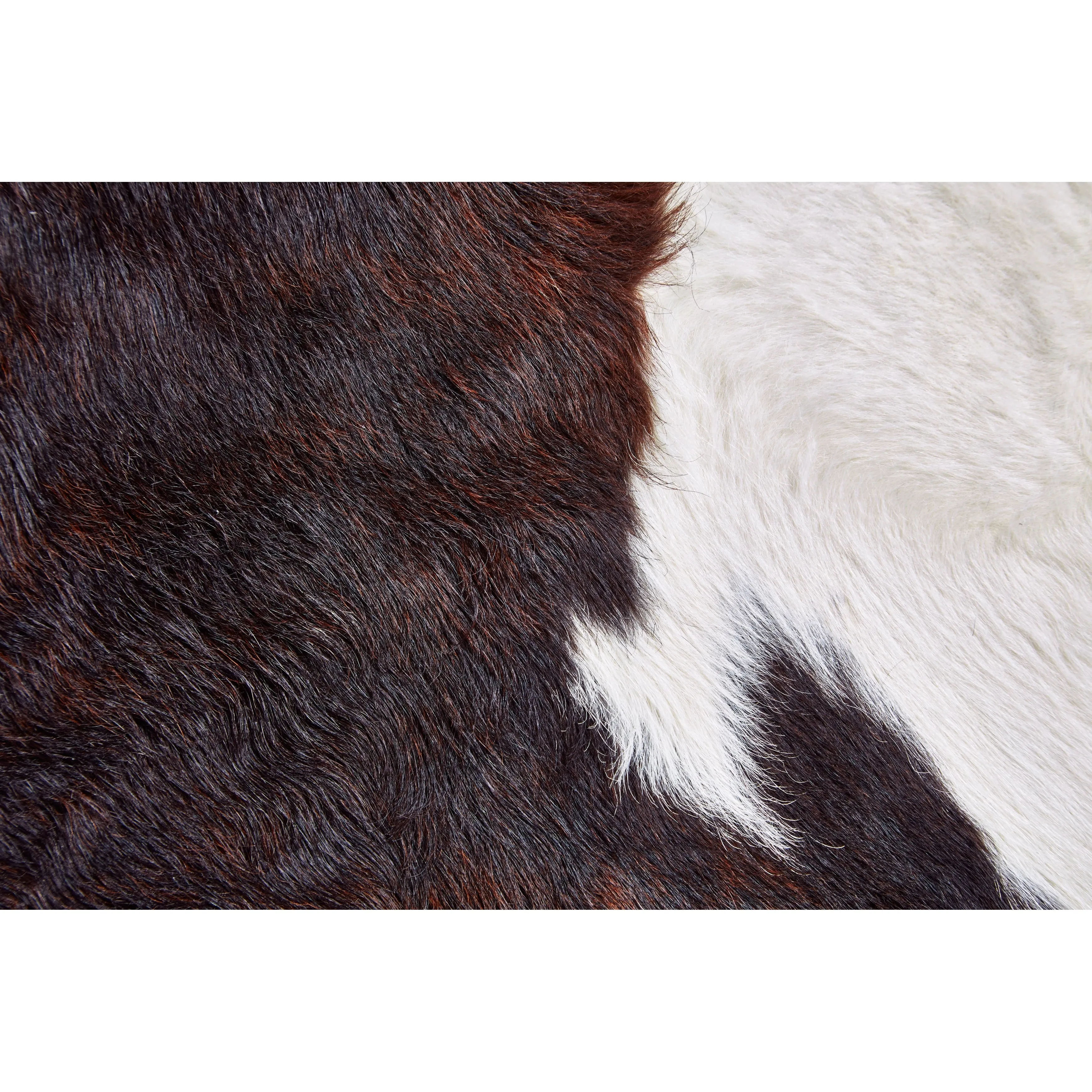 Oakdale Premium On-Hair Cowhide. Brindle Dark Brown. Small
