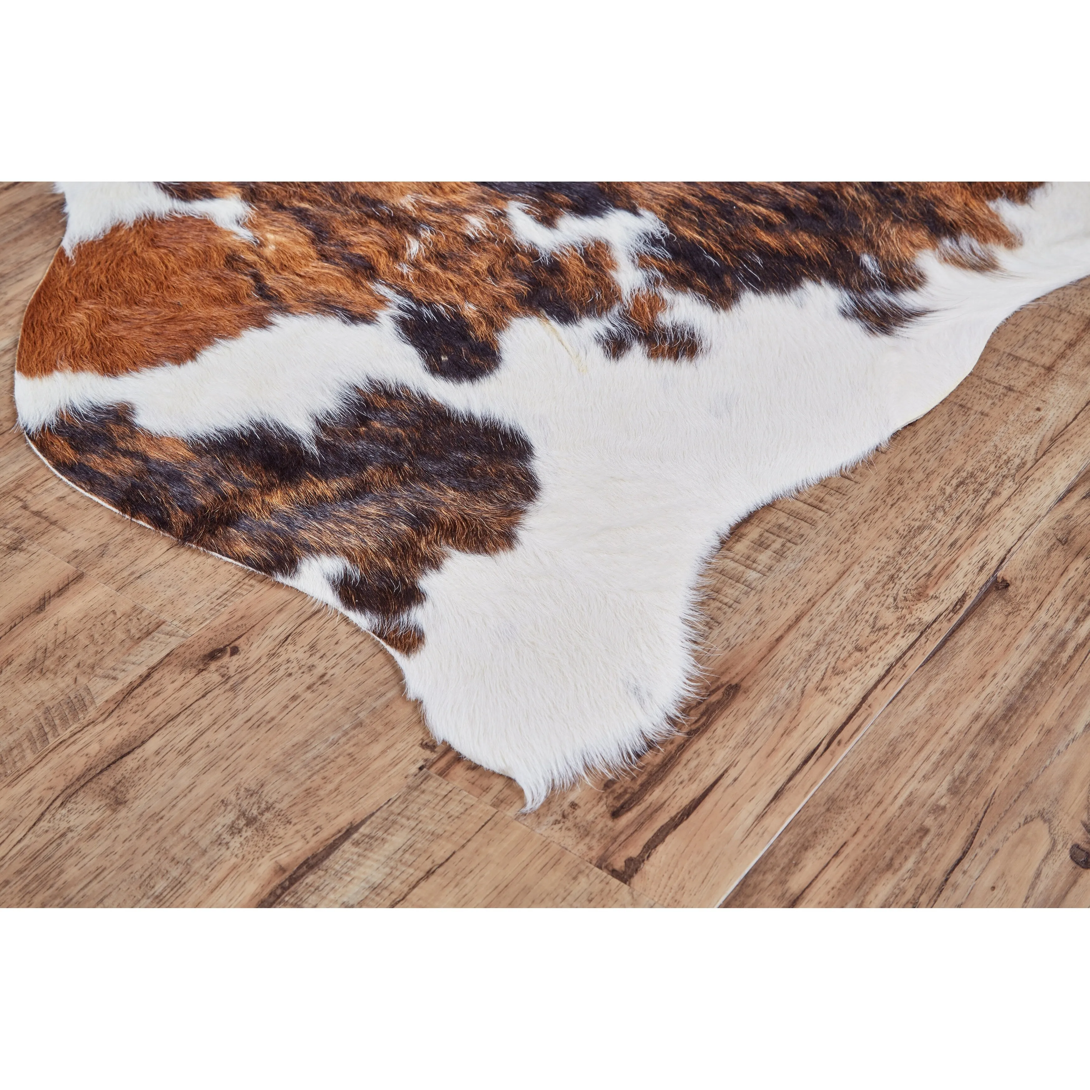 Oakdale Premium On-Hair Cowhide. Brindle Dark Brown. Small