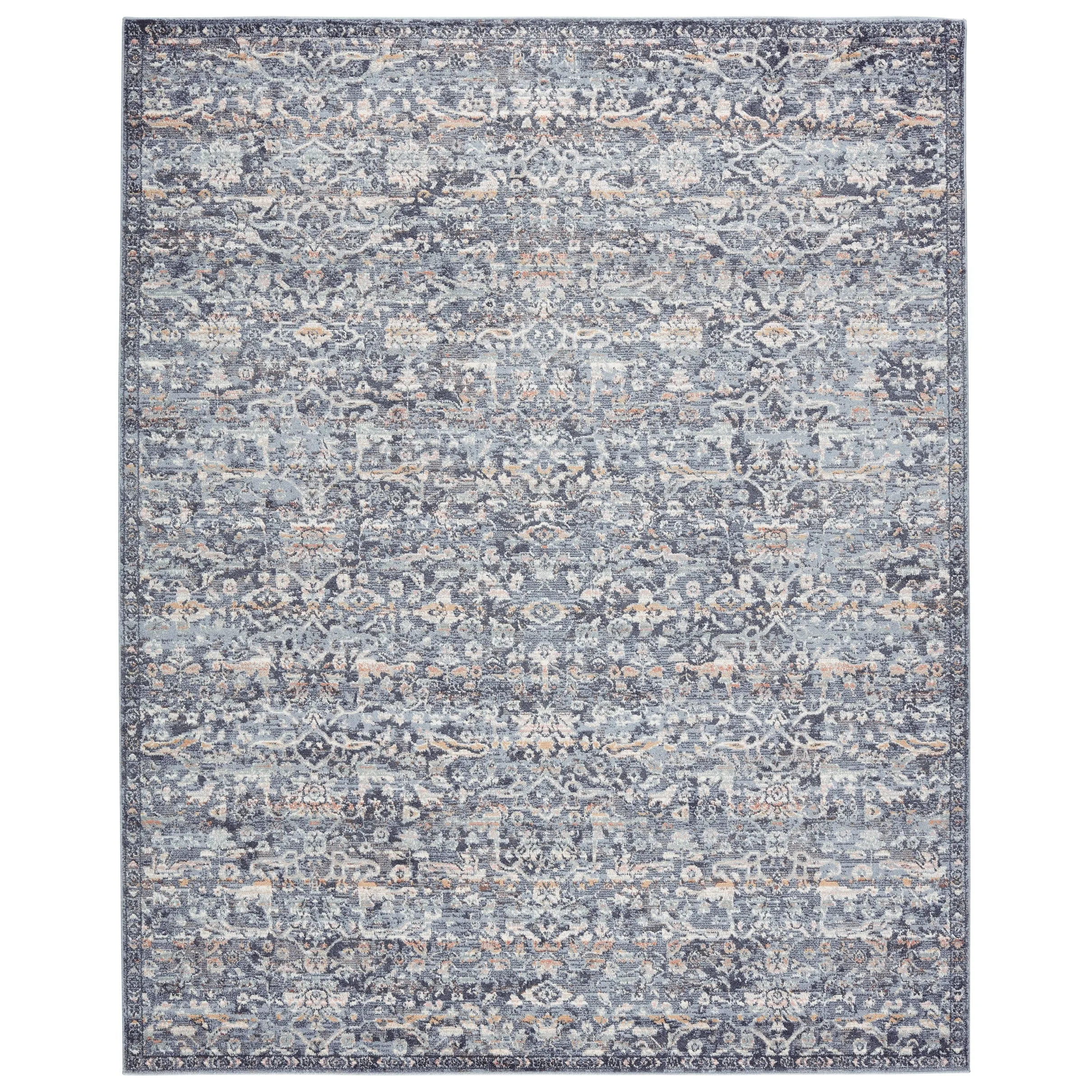 Odette Oriental Dark Blue/ Gray Area Rug