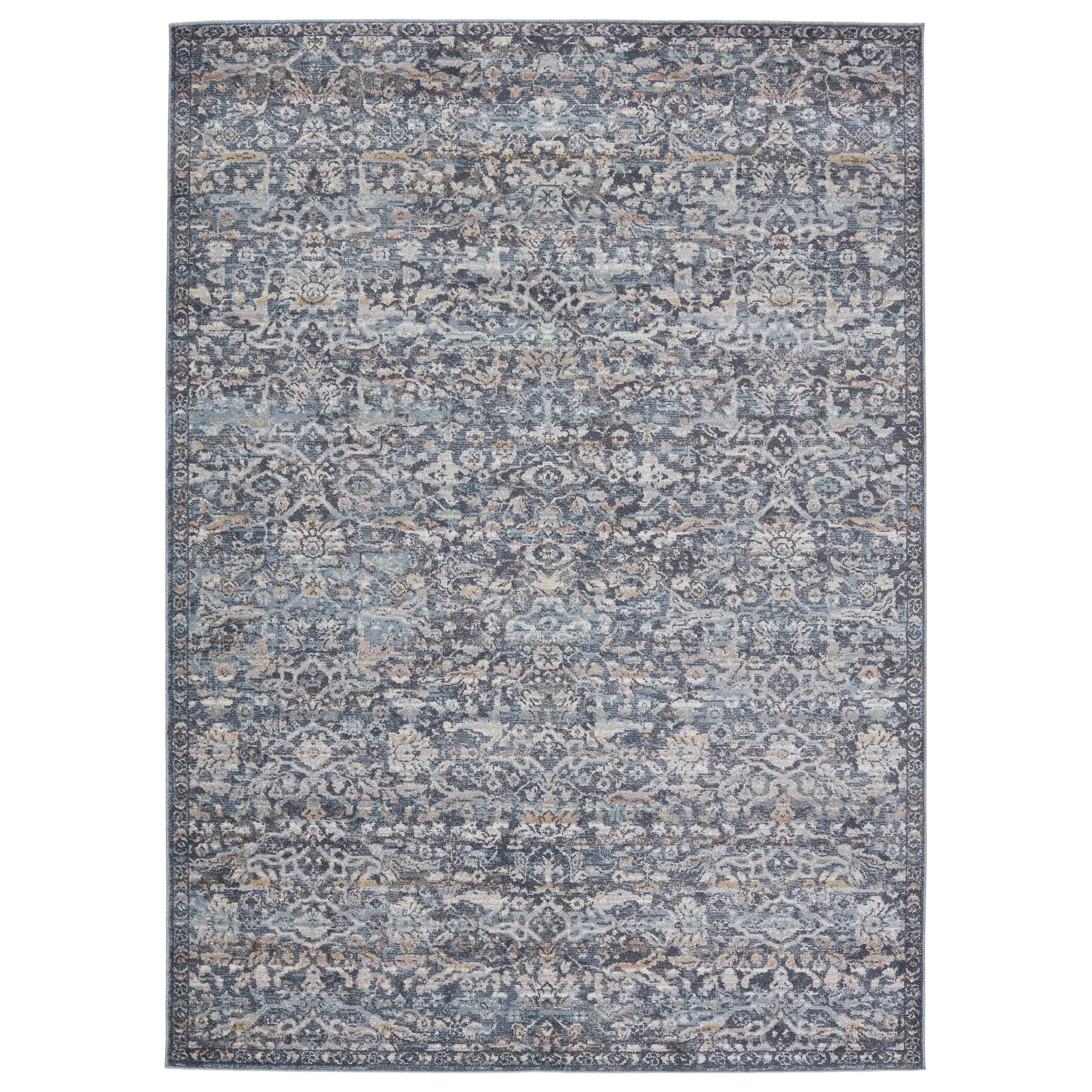 Odette Oriental Dark Blue/ Gray Area Rug