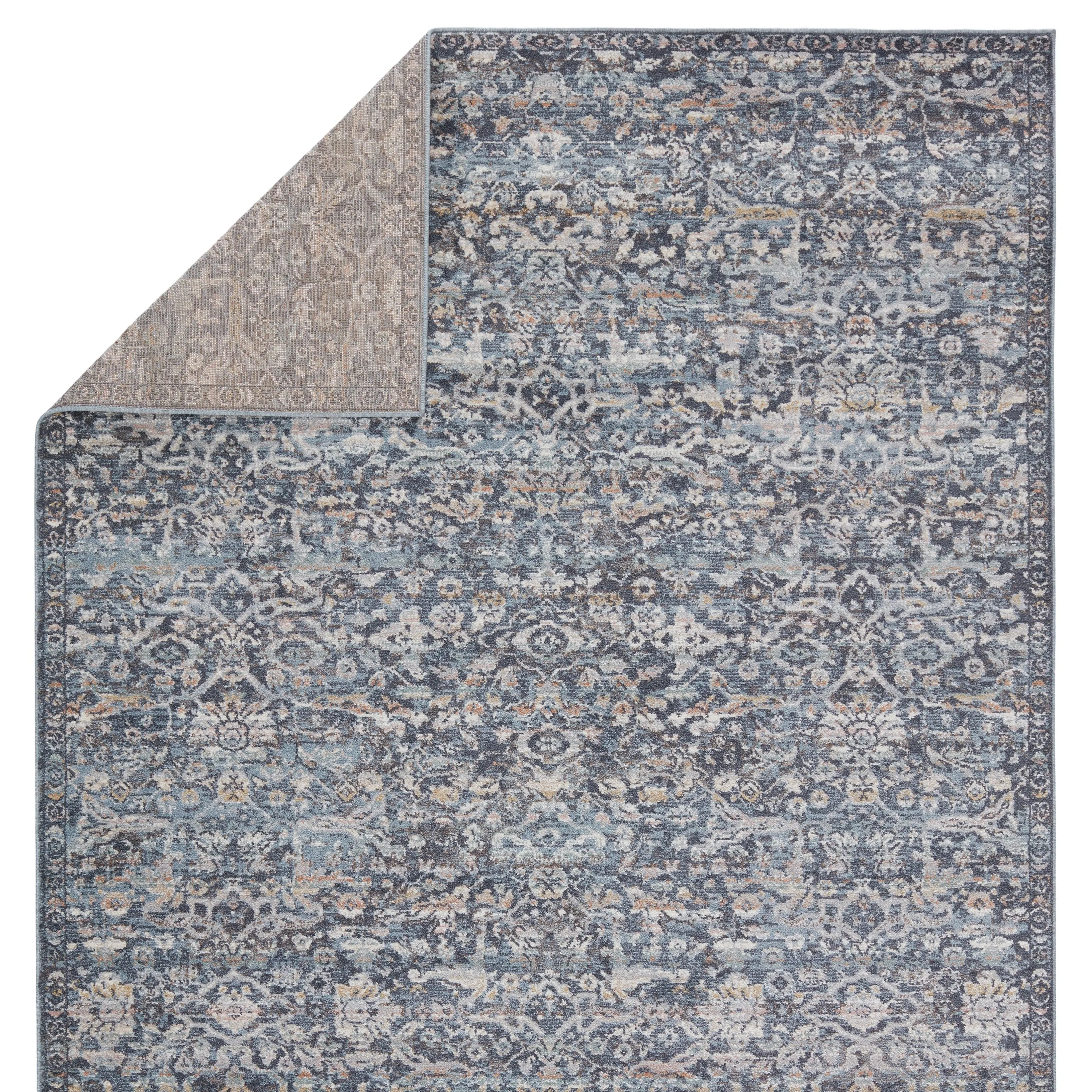 Odette Oriental Dark Blue/ Gray Area Rug