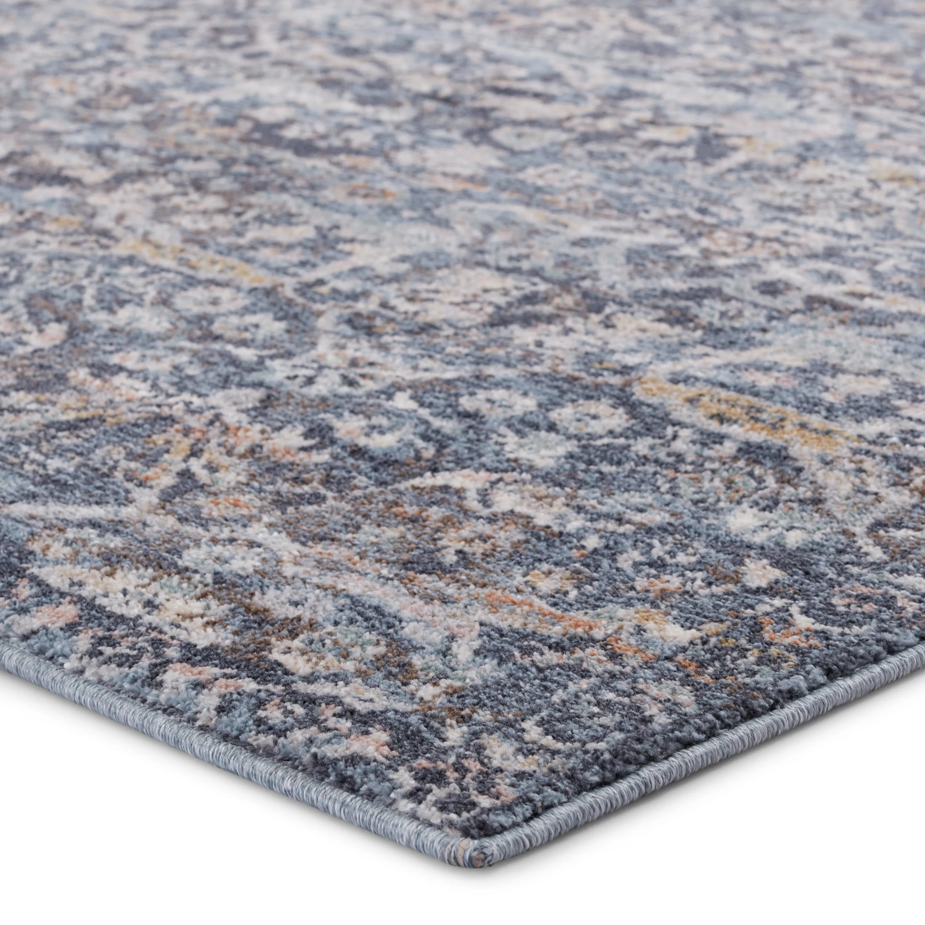 Odette Oriental Dark Blue/ Gray Area Rug