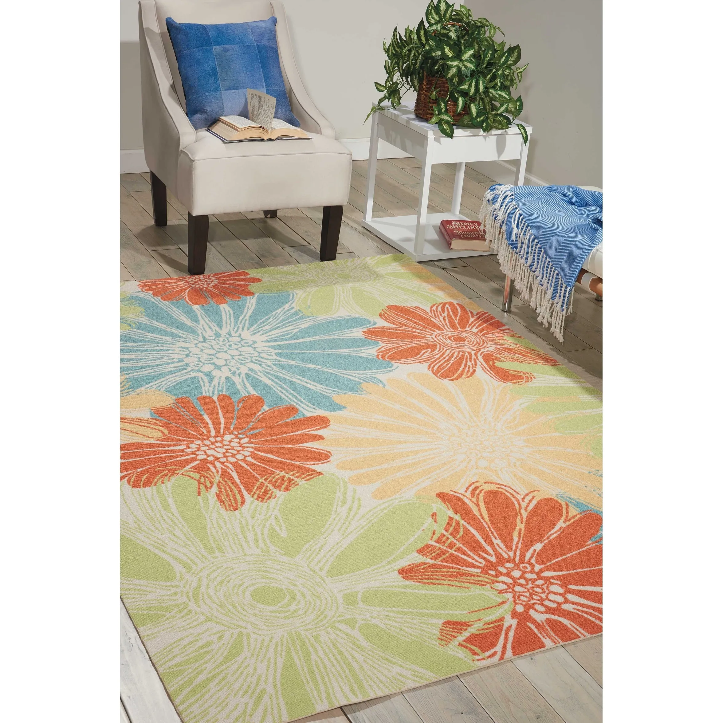 Ogunquit Indoor/Outdoor Abstract Floral Modern Rug by Havenside Home