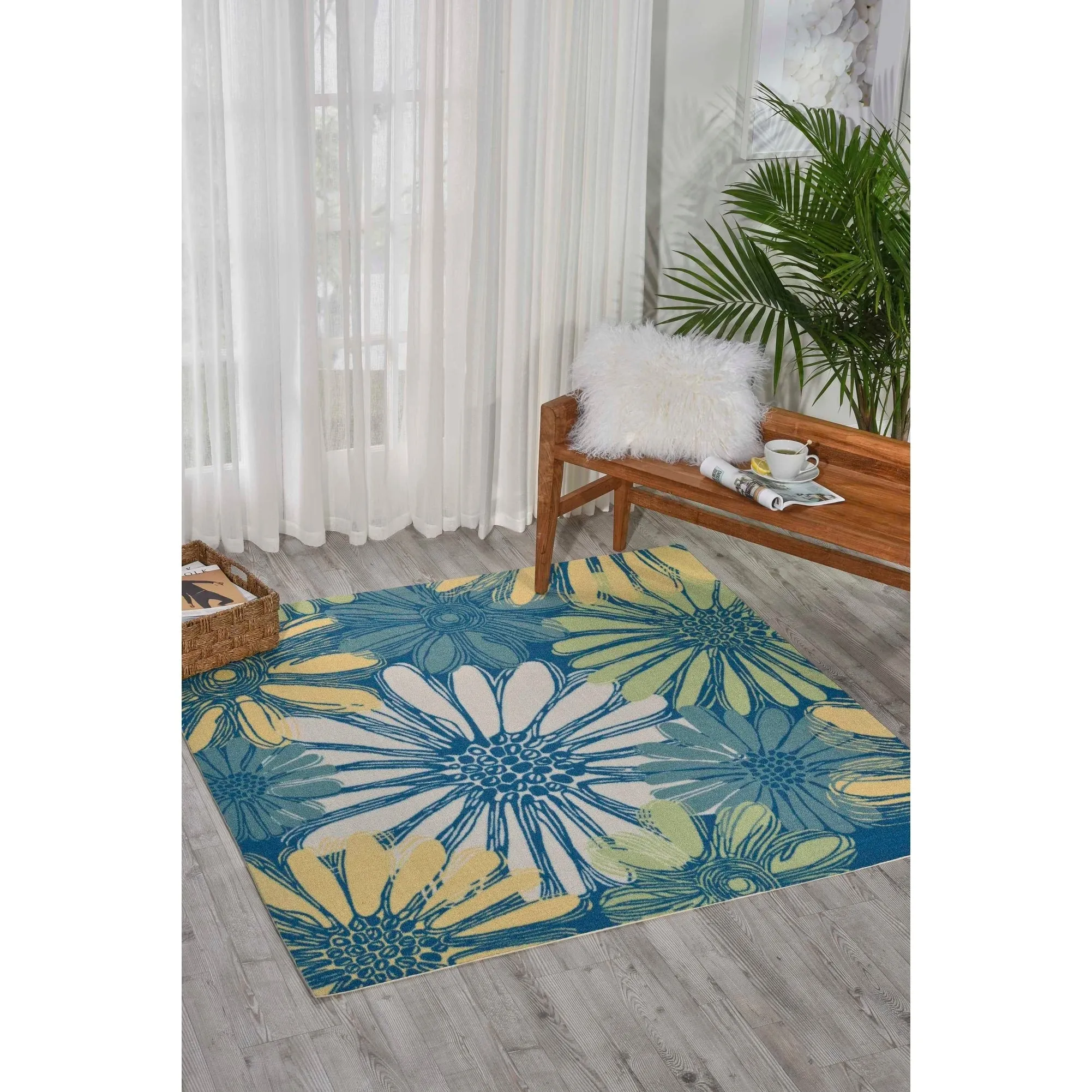 Ogunquit Indoor/Outdoor Abstract Floral Modern Rug by Havenside Home