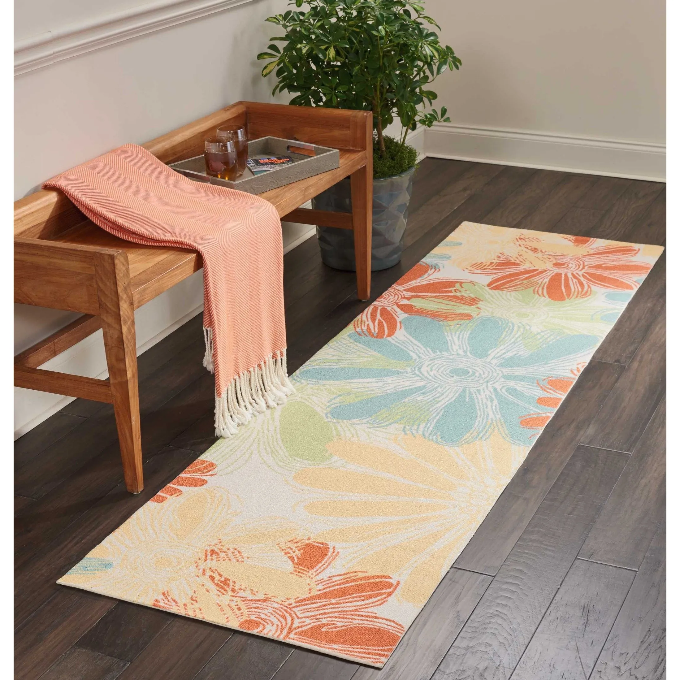 Ogunquit Indoor/Outdoor Abstract Floral Modern Rug by Havenside Home