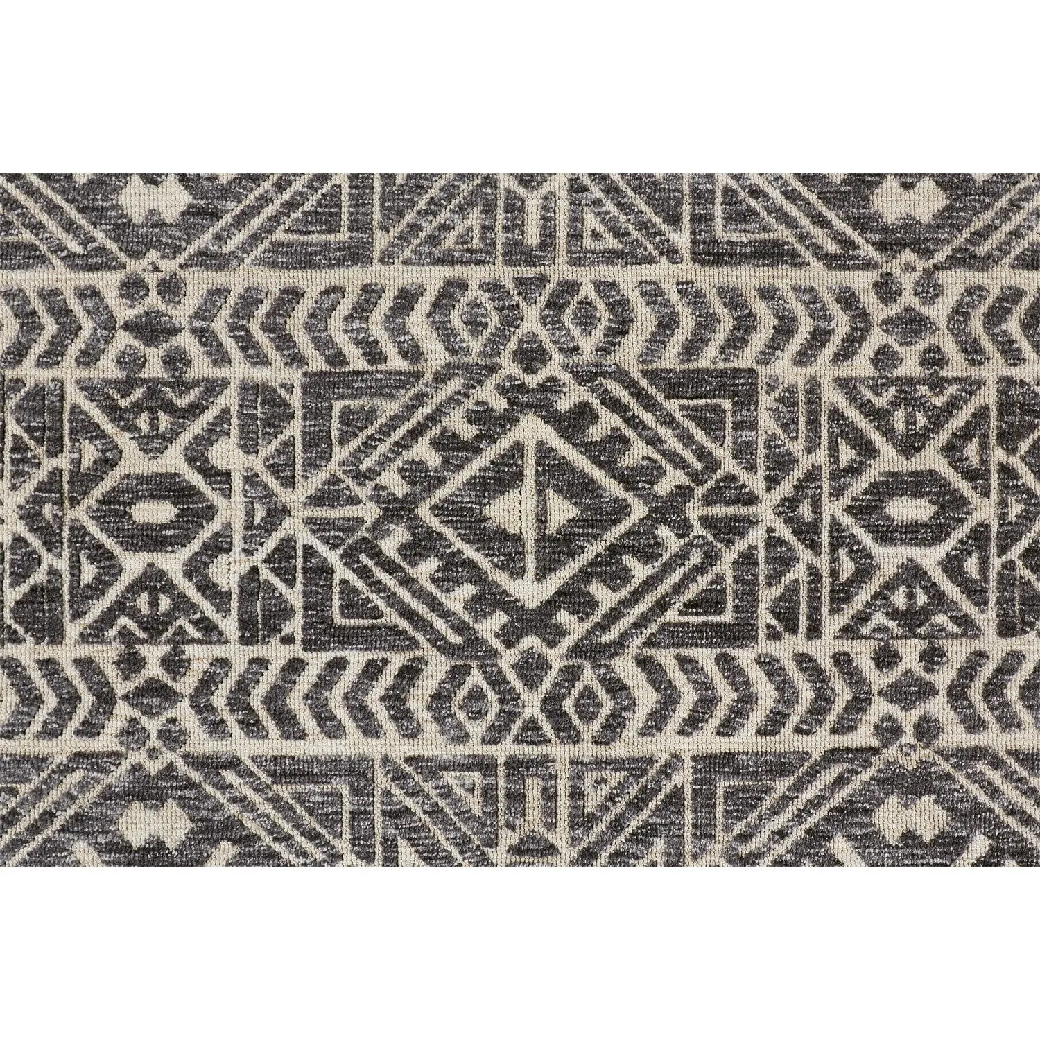 Oliena Modern Mid-Century Tribal Rug. Brown/Charcoal Gray