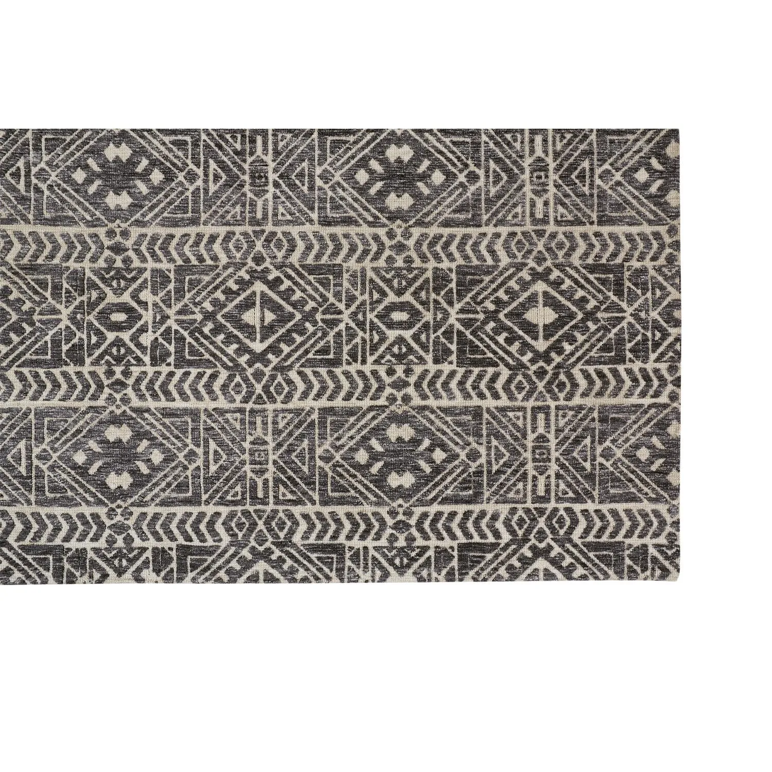 Oliena Modern Mid-Century Tribal Rug. Brown/Charcoal Gray