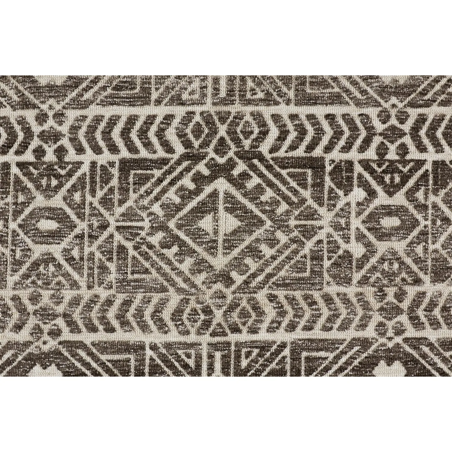 Oliena Modern Mid-Century Tribal Rug. Brown/Charcoal Gray