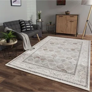 Omari Collection Grey/Blue Abstract Traditional Area Rug