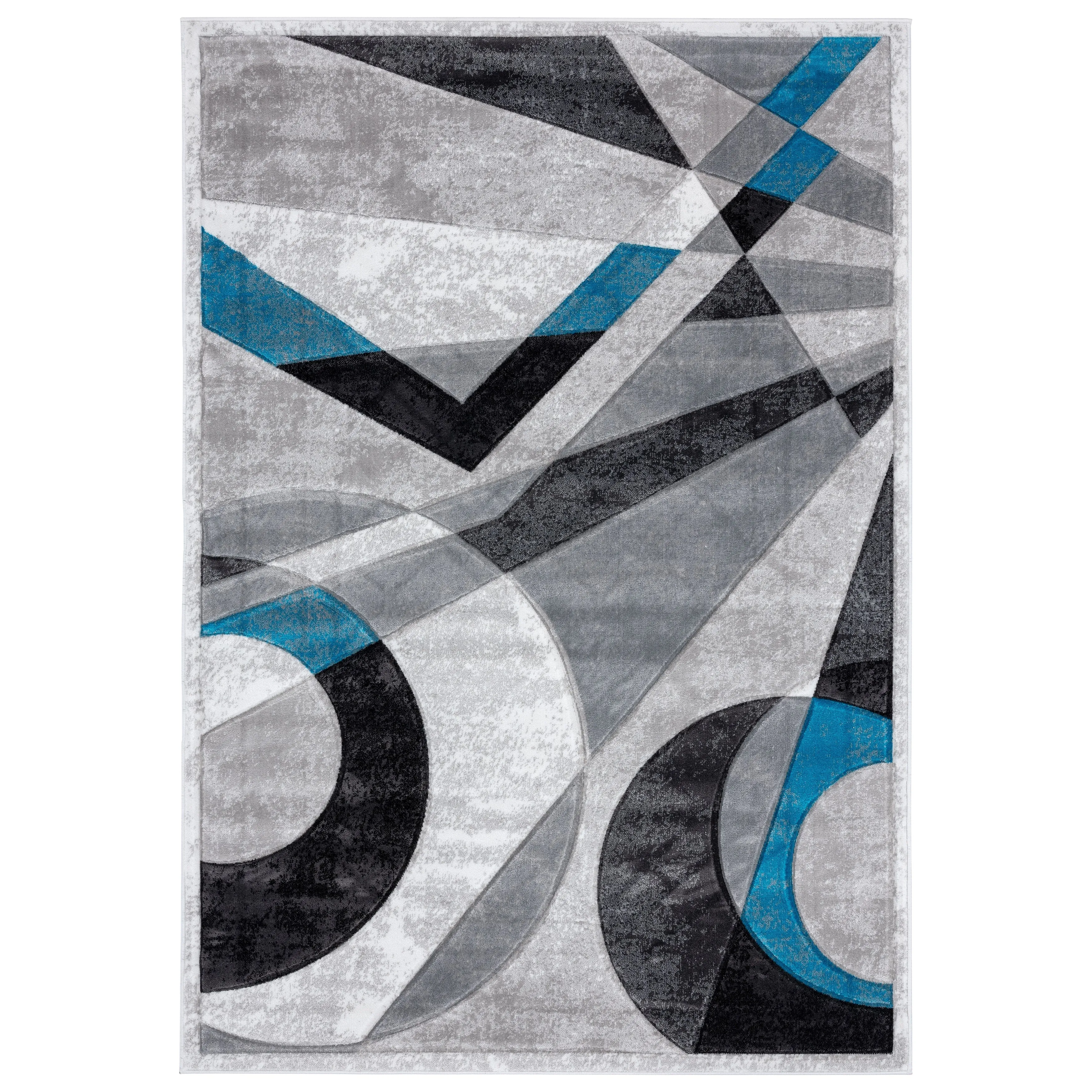 Orelsi Collection Abstract Area Rug with Hand Carved Accents
