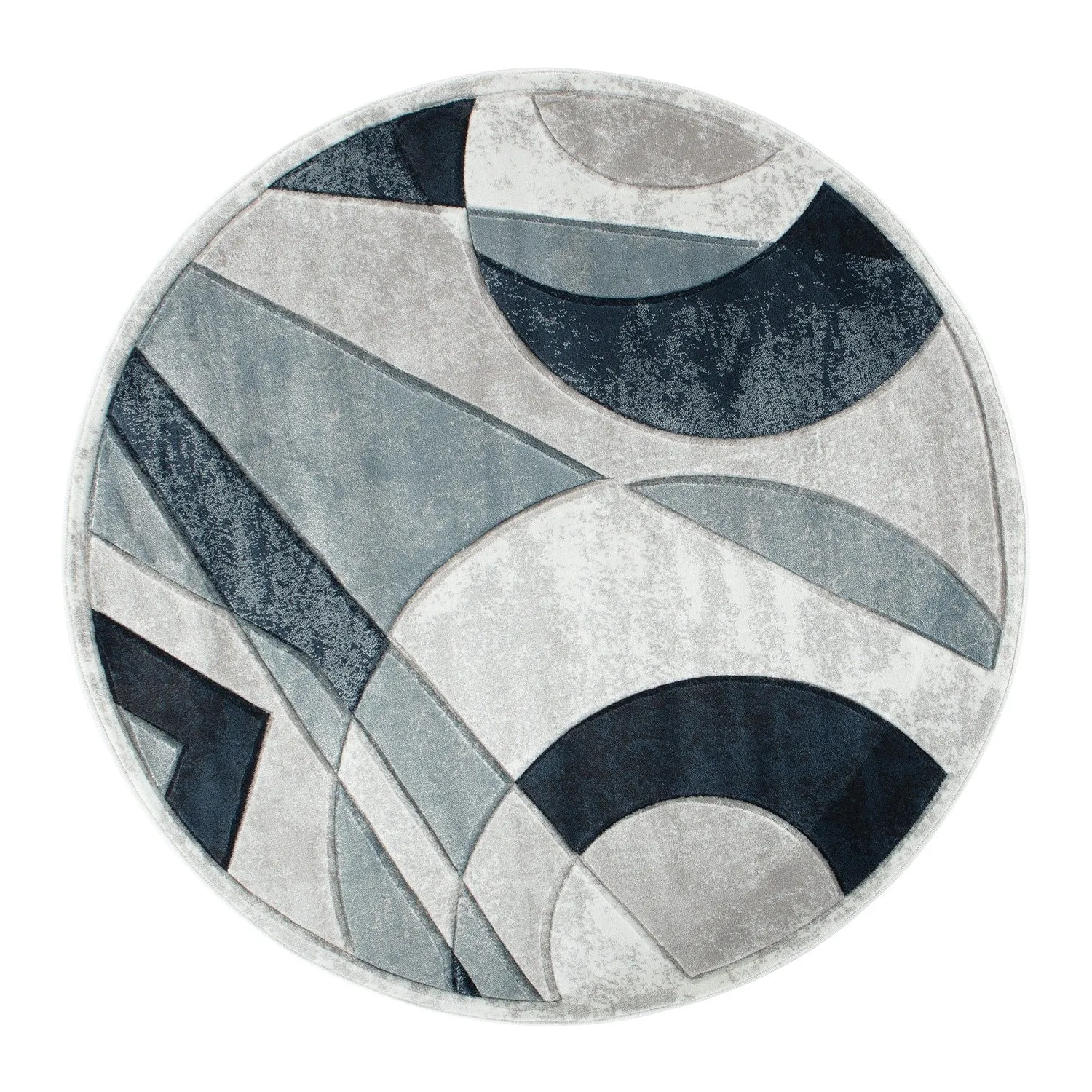 Orelsi Collection Abstract Area Rug with Hand Carved Accents