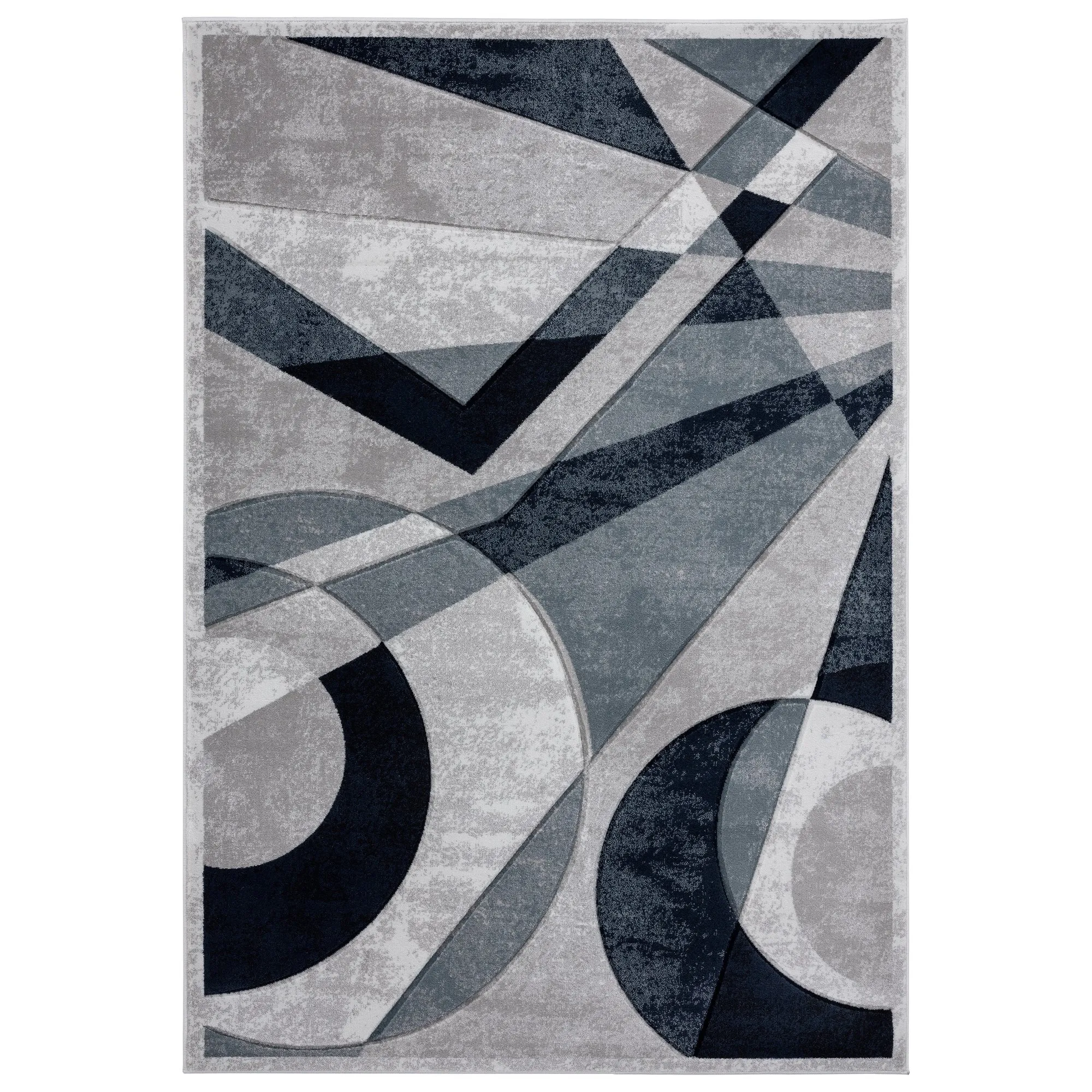 Orelsi Collection Abstract Area Rug with Hand Carved Accents