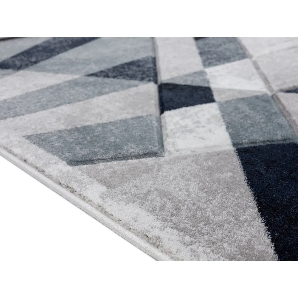 Orelsi Collection Abstract Area Rug with Hand Carved Accents