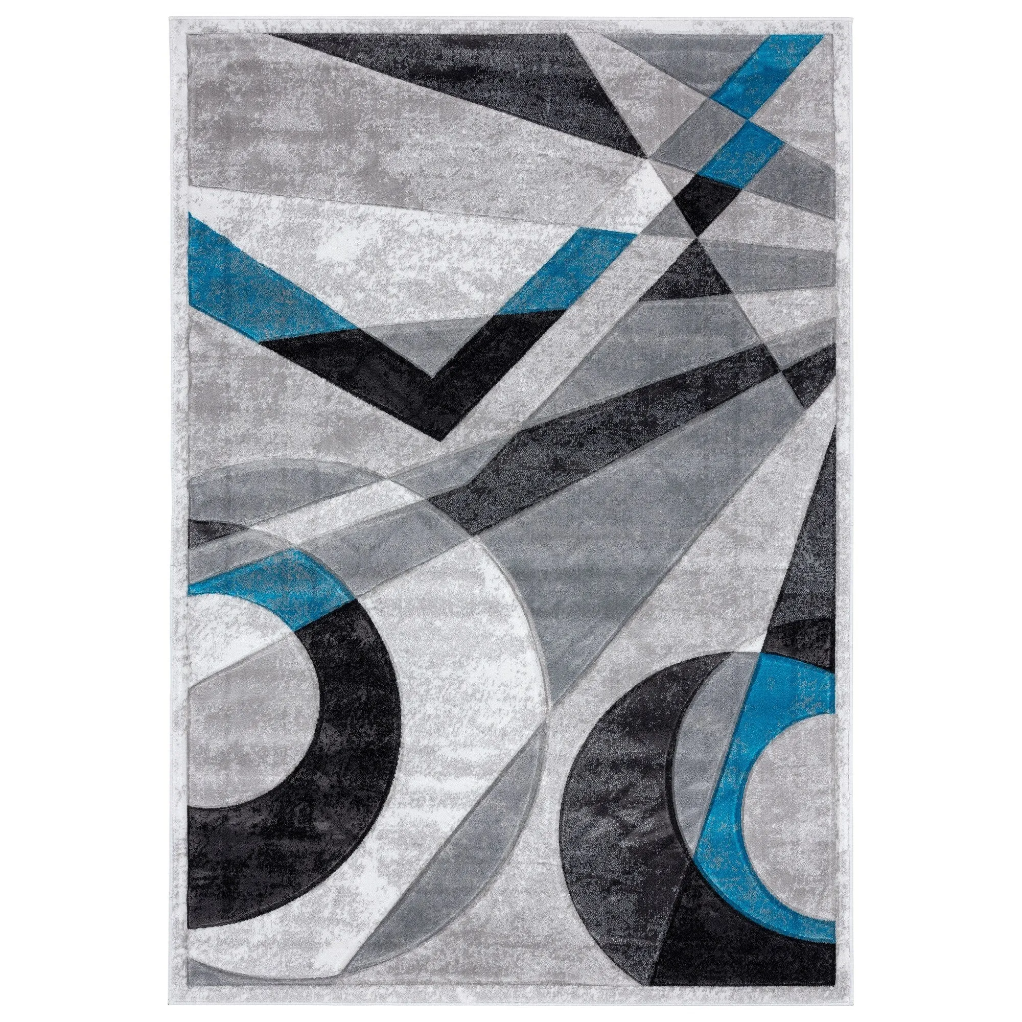 Orelsi Collection Abstract Area Rug with Hand Carved Accents