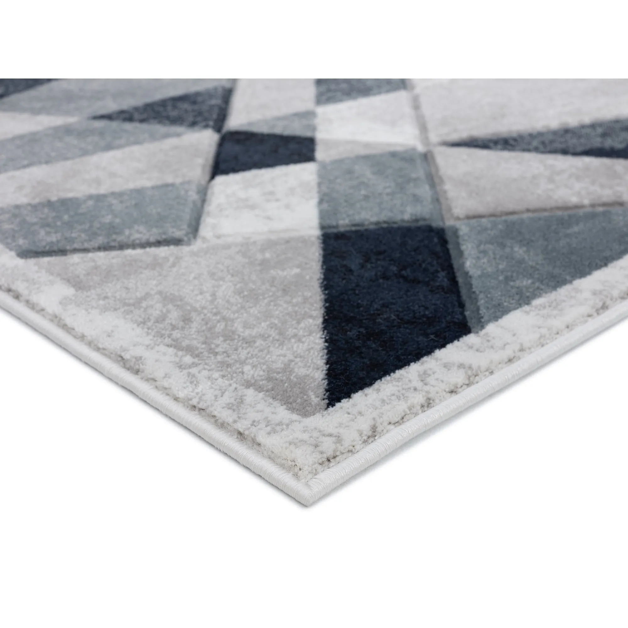 Orelsi Collection Abstract Area Rug with Hand Carved Accents