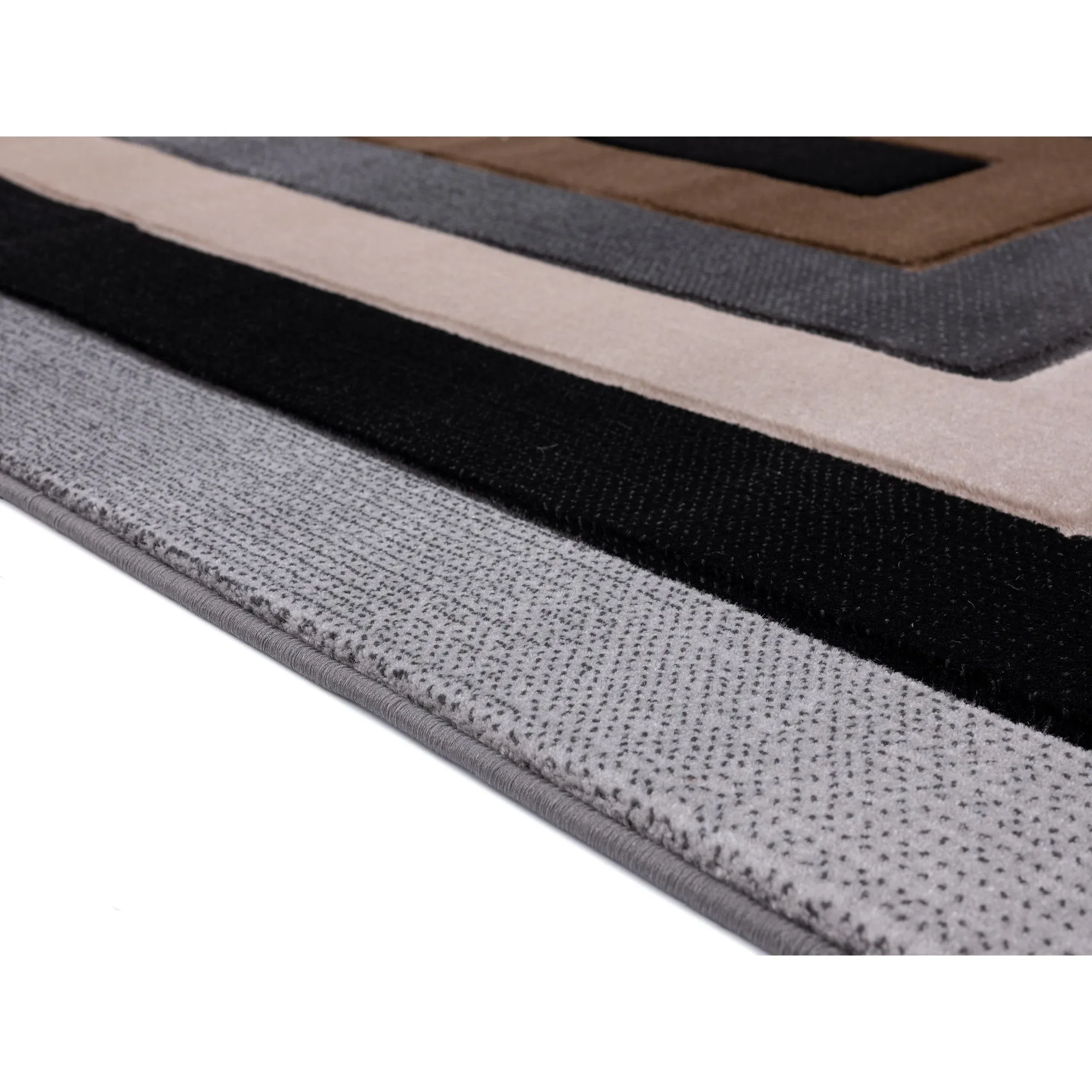 Orelsi Collection Grey/Brown Polypropylene Area Rug