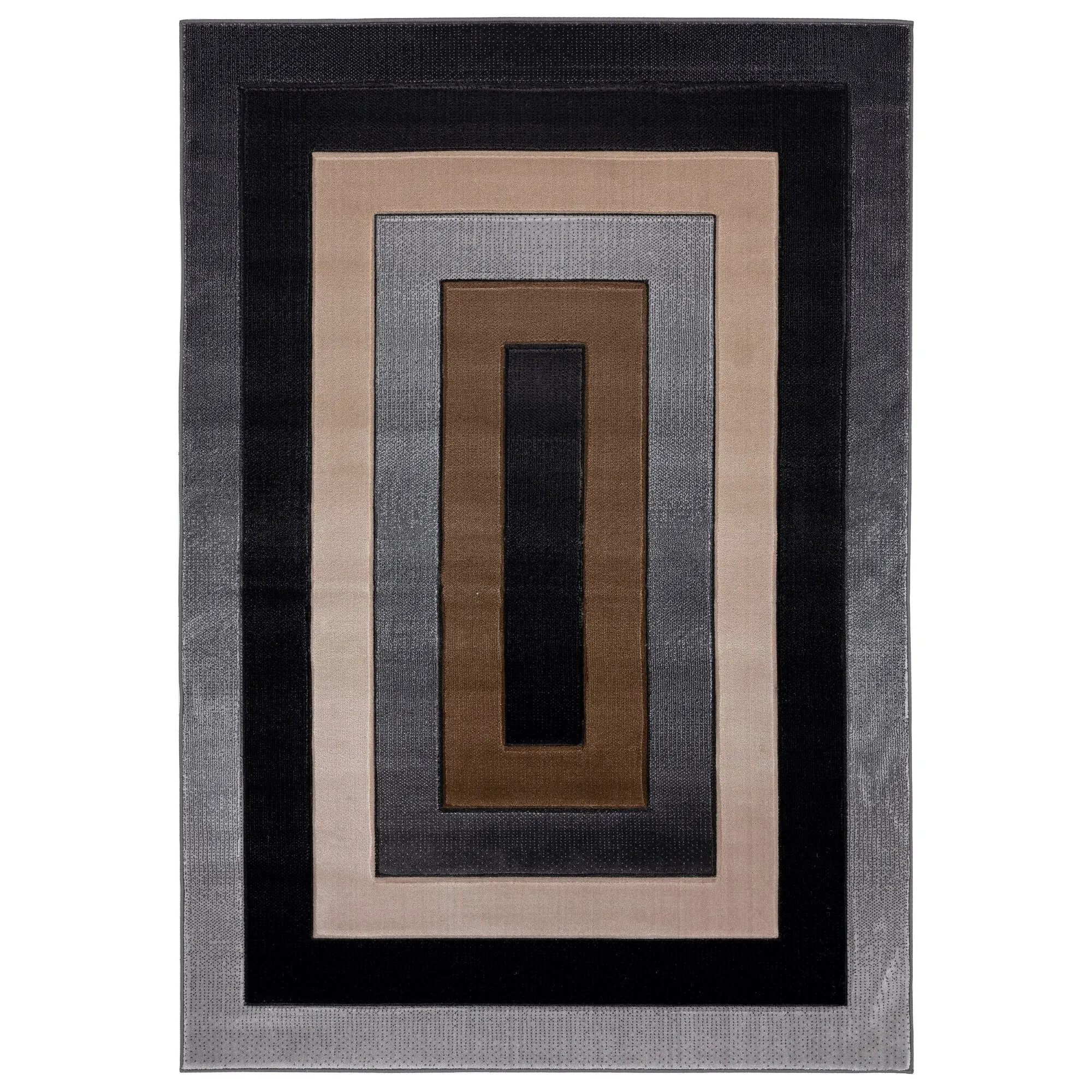 Orelsi Collection Grey/Brown Polypropylene Area Rug