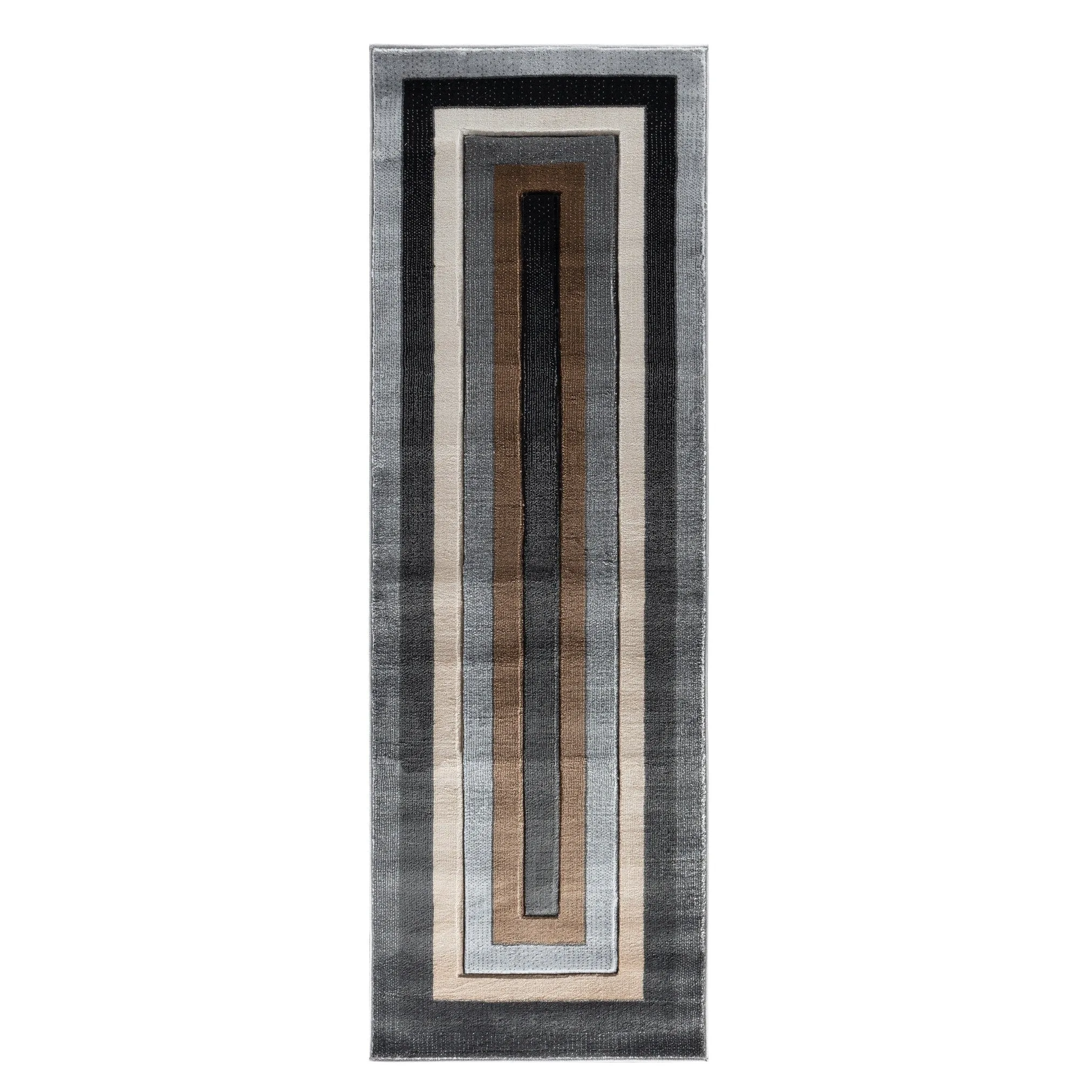 Orelsi Collection Grey/Brown Polypropylene Area Rug