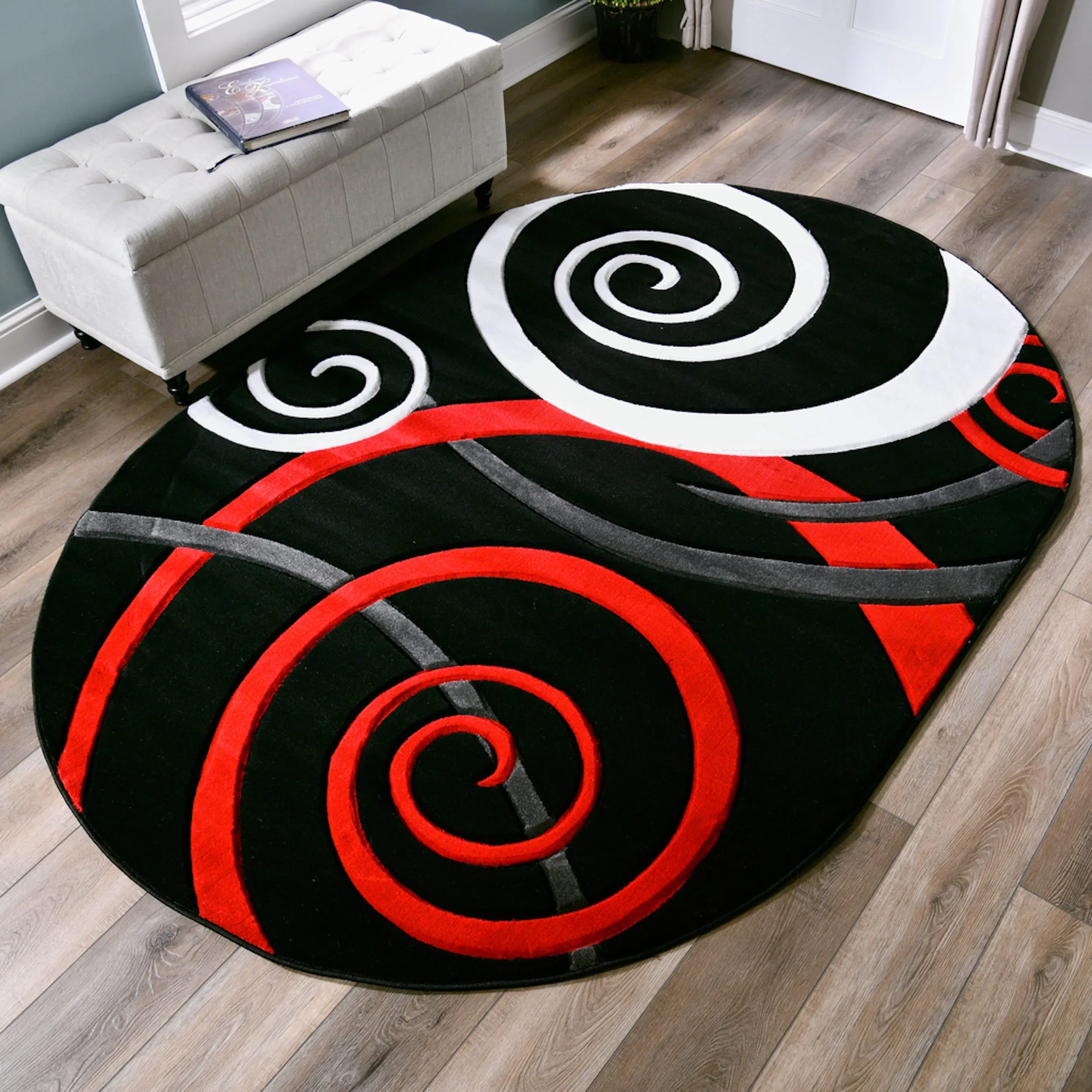 Orelsi Collection Swirl Area Rug