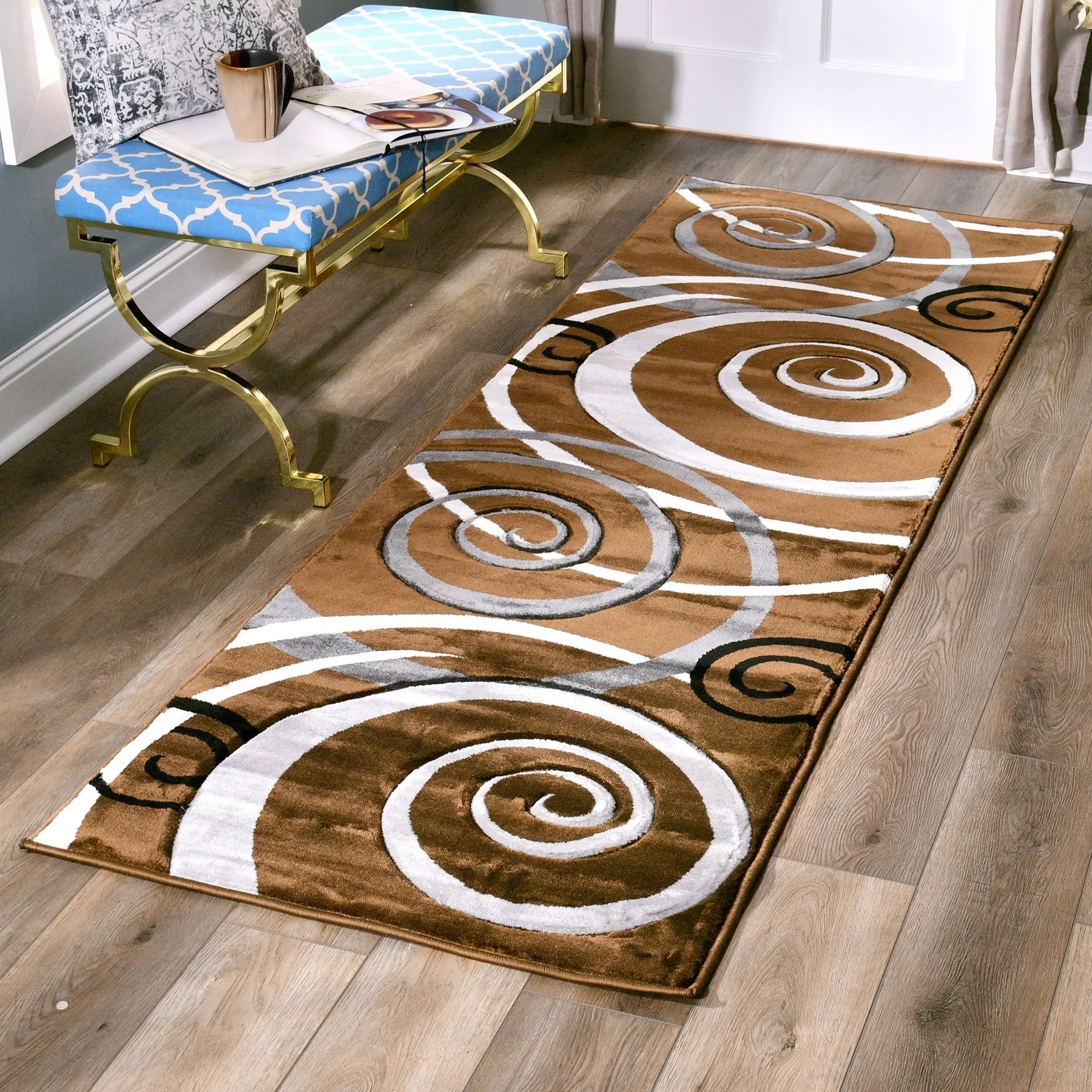 Orelsi Collection Swirl Area Rug