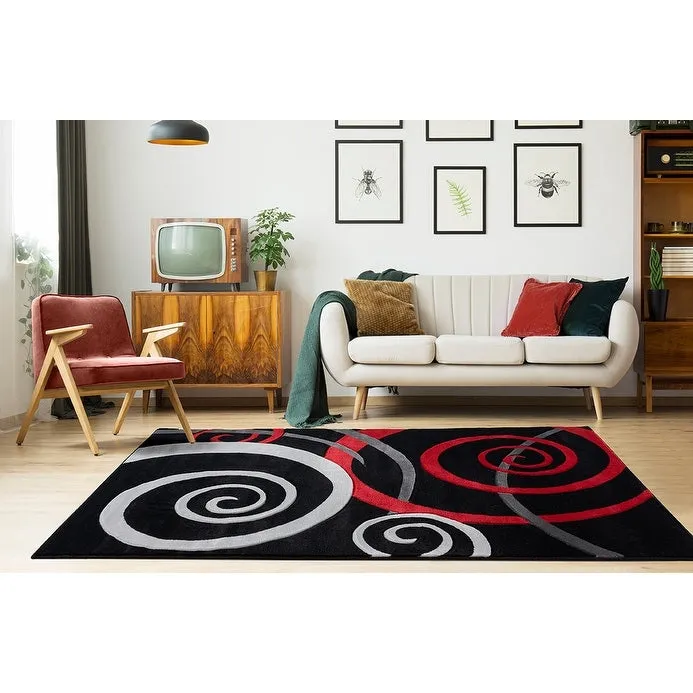 Orelsi Collection Swirl Area Rug