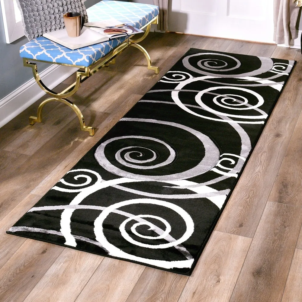Orelsi Collection Swirl Area Rug