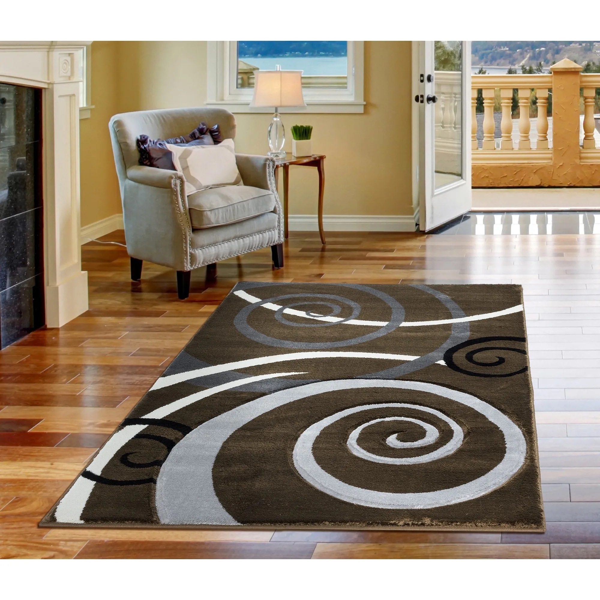 Orelsi Collection Swirl Area Rug