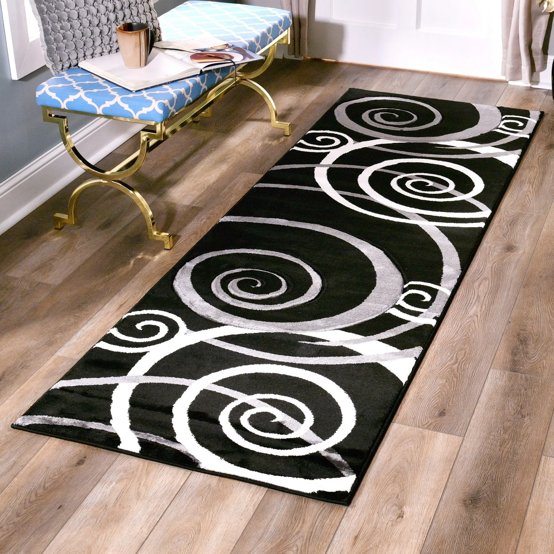 Orelsi Collection Swirl Area Rug