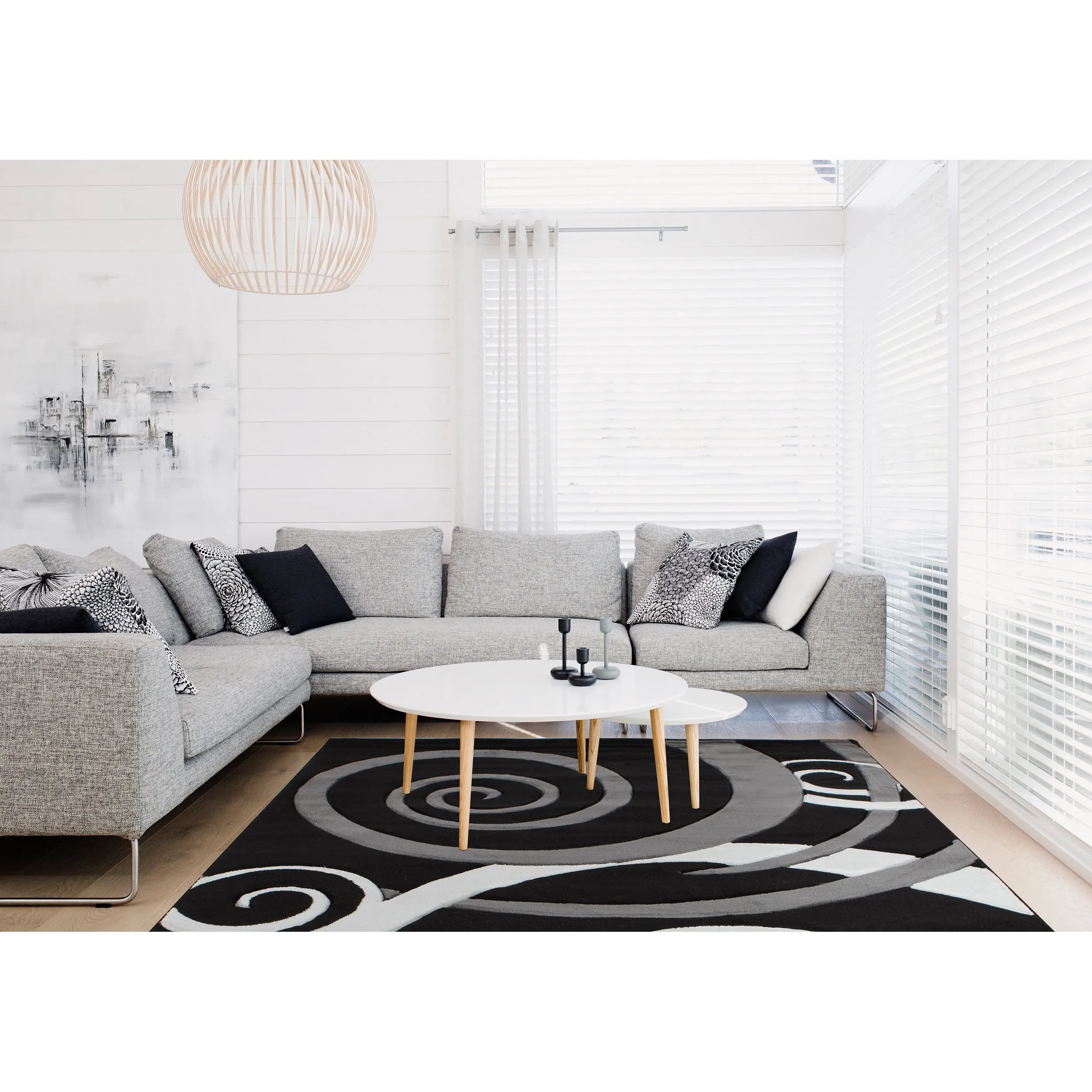 Orelsi Collection Swirl Area Rug