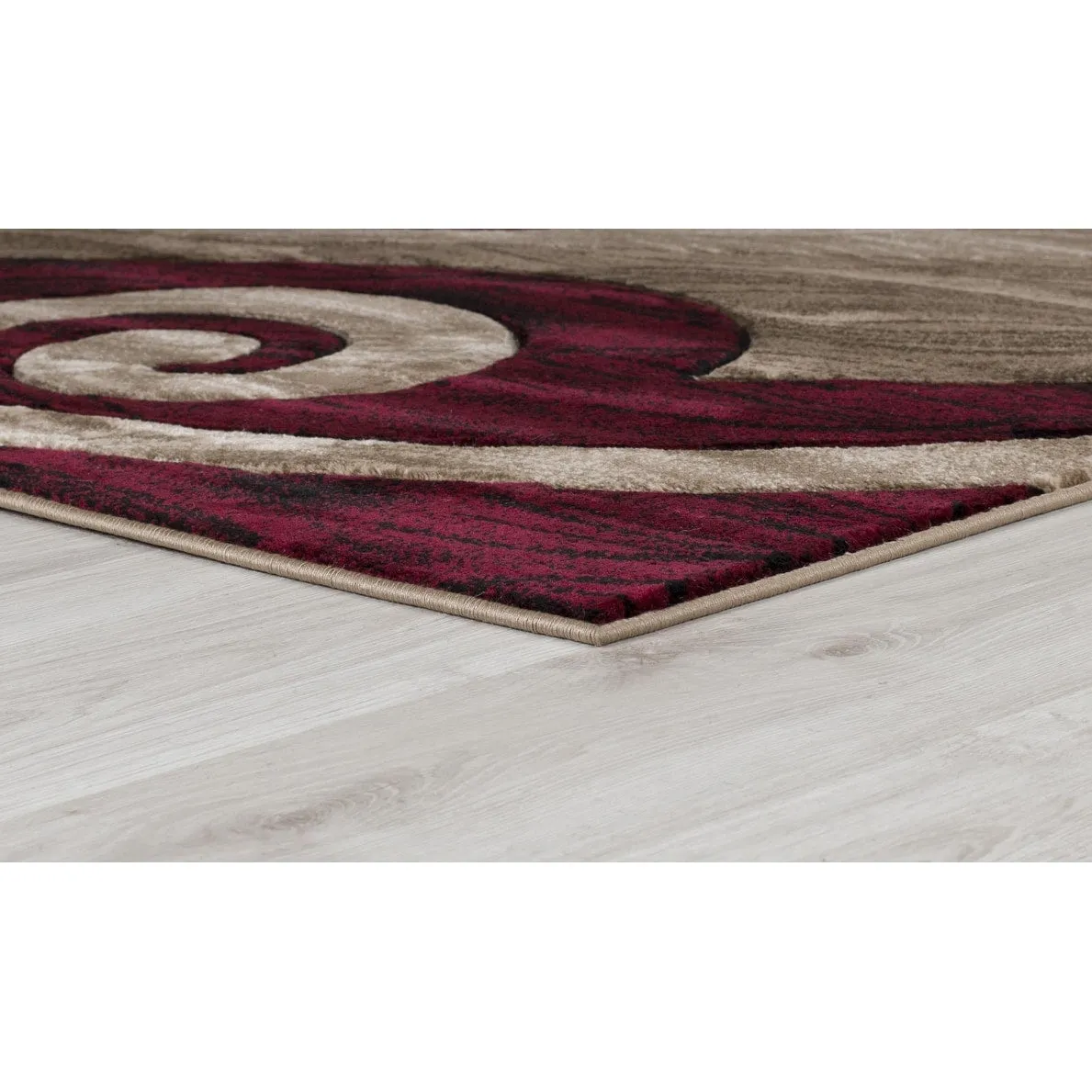 Orelsi Red/Beige/Brown Polyester Area Rug