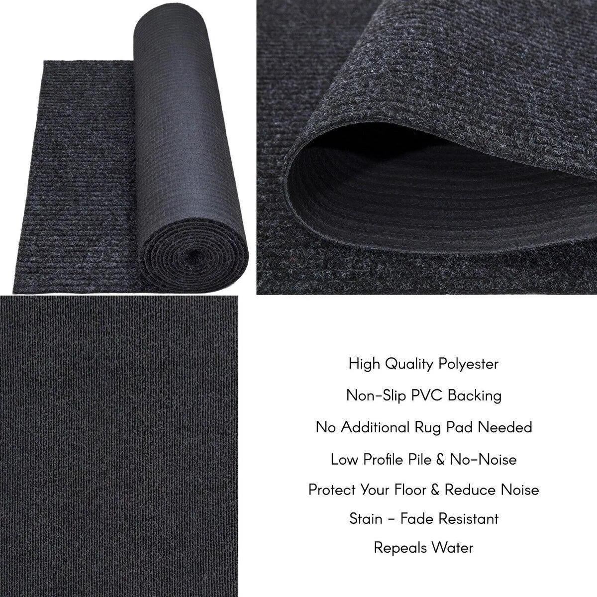 Outdoor/Indoor Custom Size Carpet Runner Rug 36'' wide x your choice of length with Non-Slip PVC Backing
