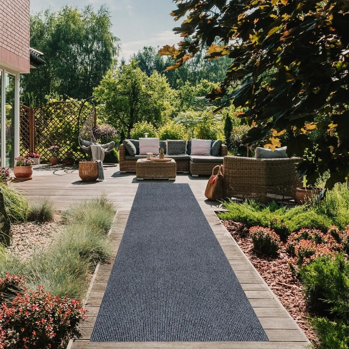 Outdoor/Indoor Custom Size Carpet Runner Rug 36'' wide x your choice of length with Non-Slip PVC Backing