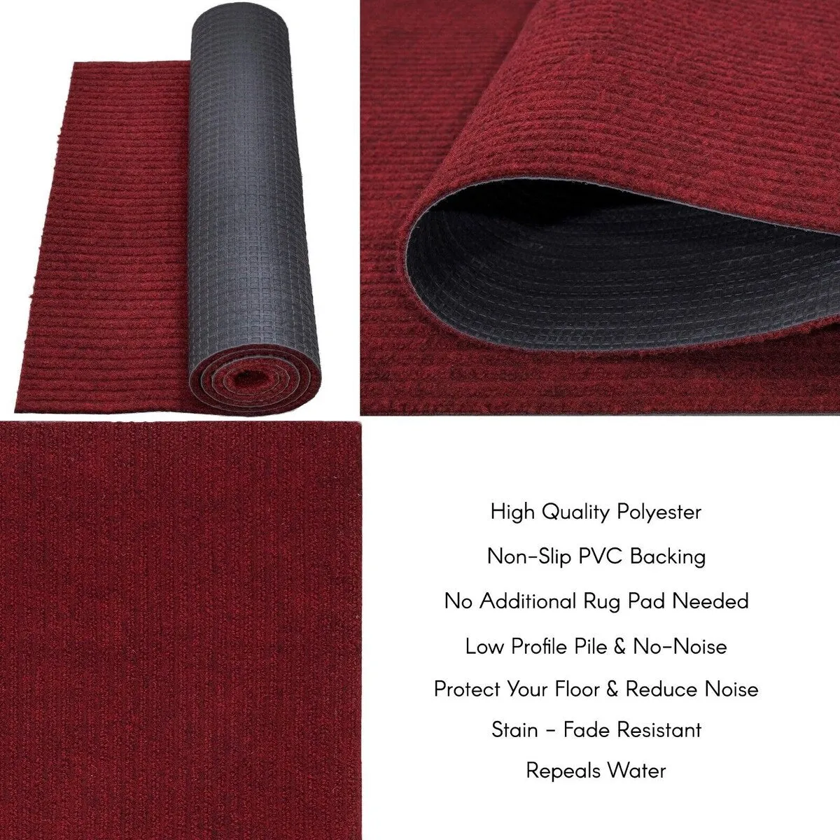 Outdoor/Indoor Custom Size Carpet Runner Rug 36'' wide x your choice of length with Non-Slip PVC Backing