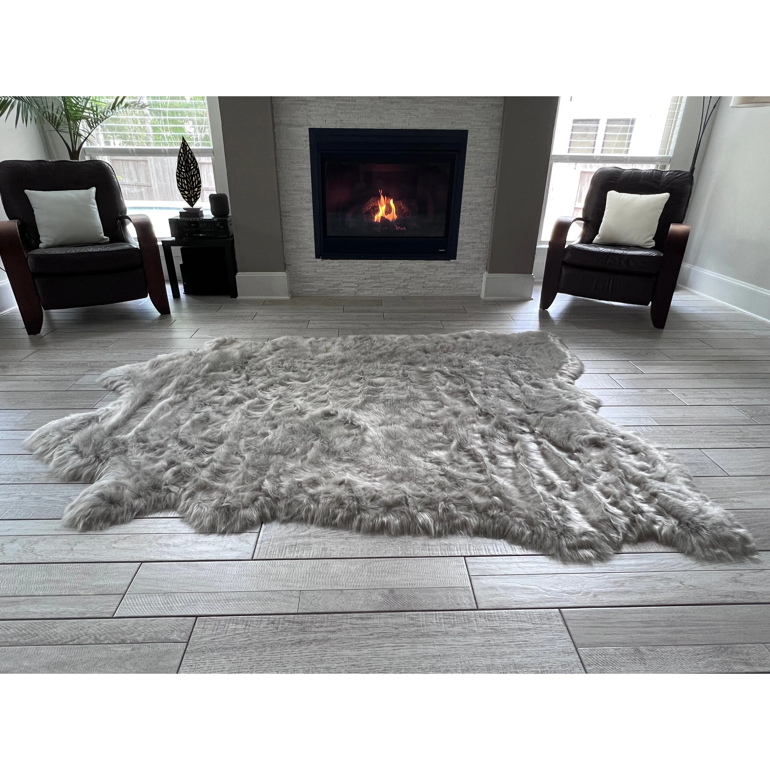Ovella Home Premium Faux Buffalo Skin Shag Rug
