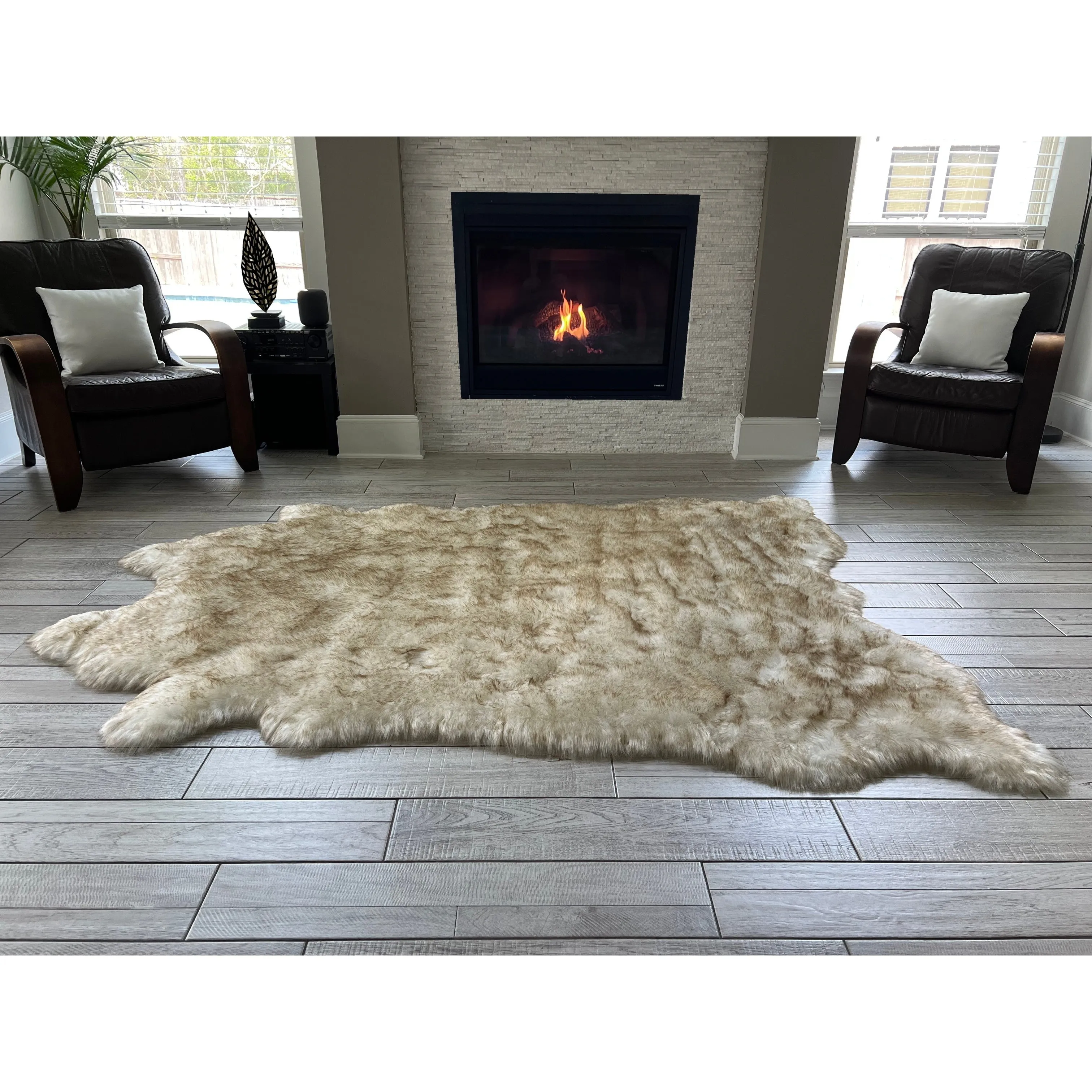 Ovella Home Premium Faux Buffalo Skin Shag Rug