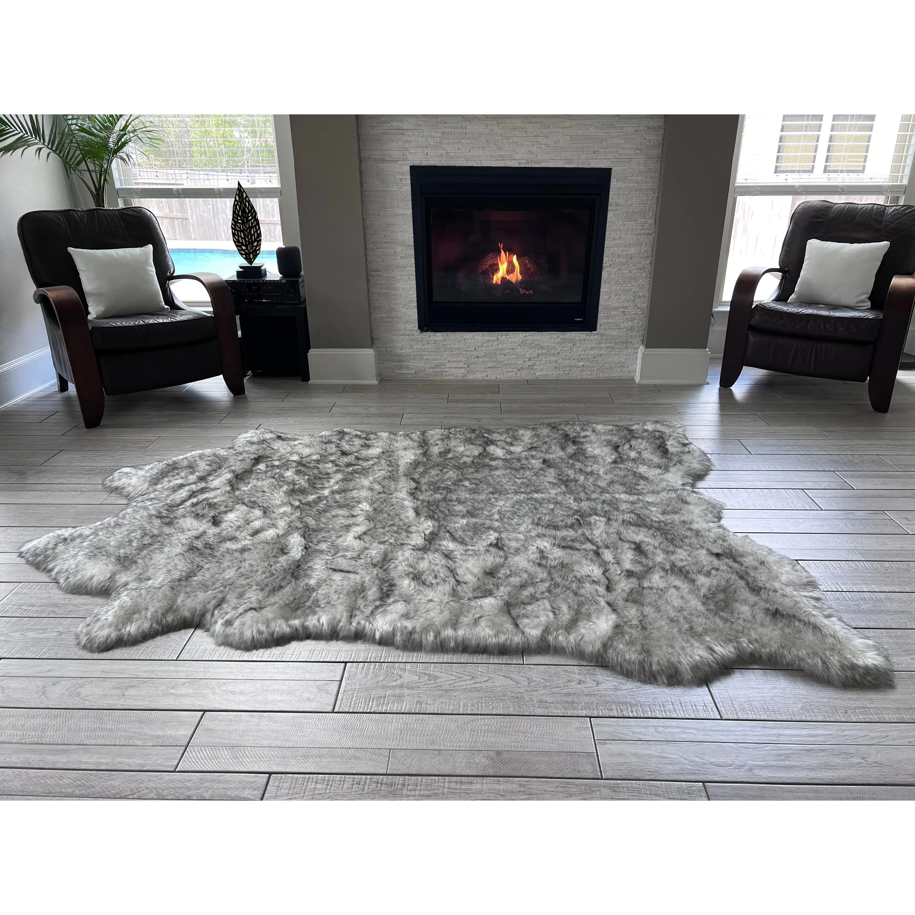 Ovella Home Premium Faux Buffalo Skin Shag Rug