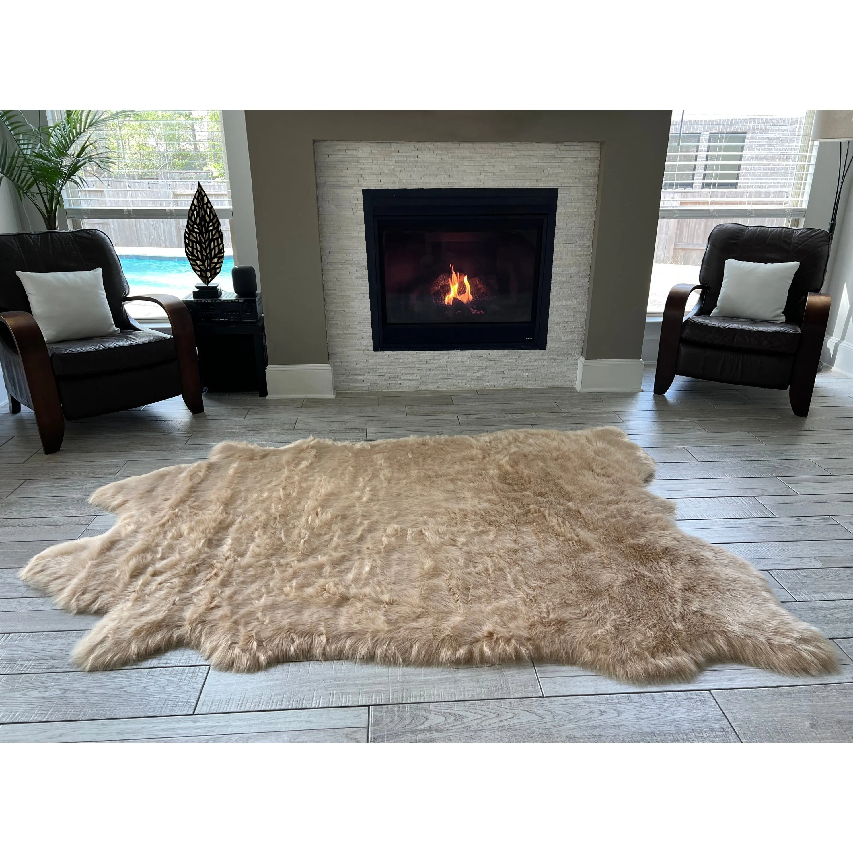 Ovella Home Premium Faux Buffalo Skin Shag Rug