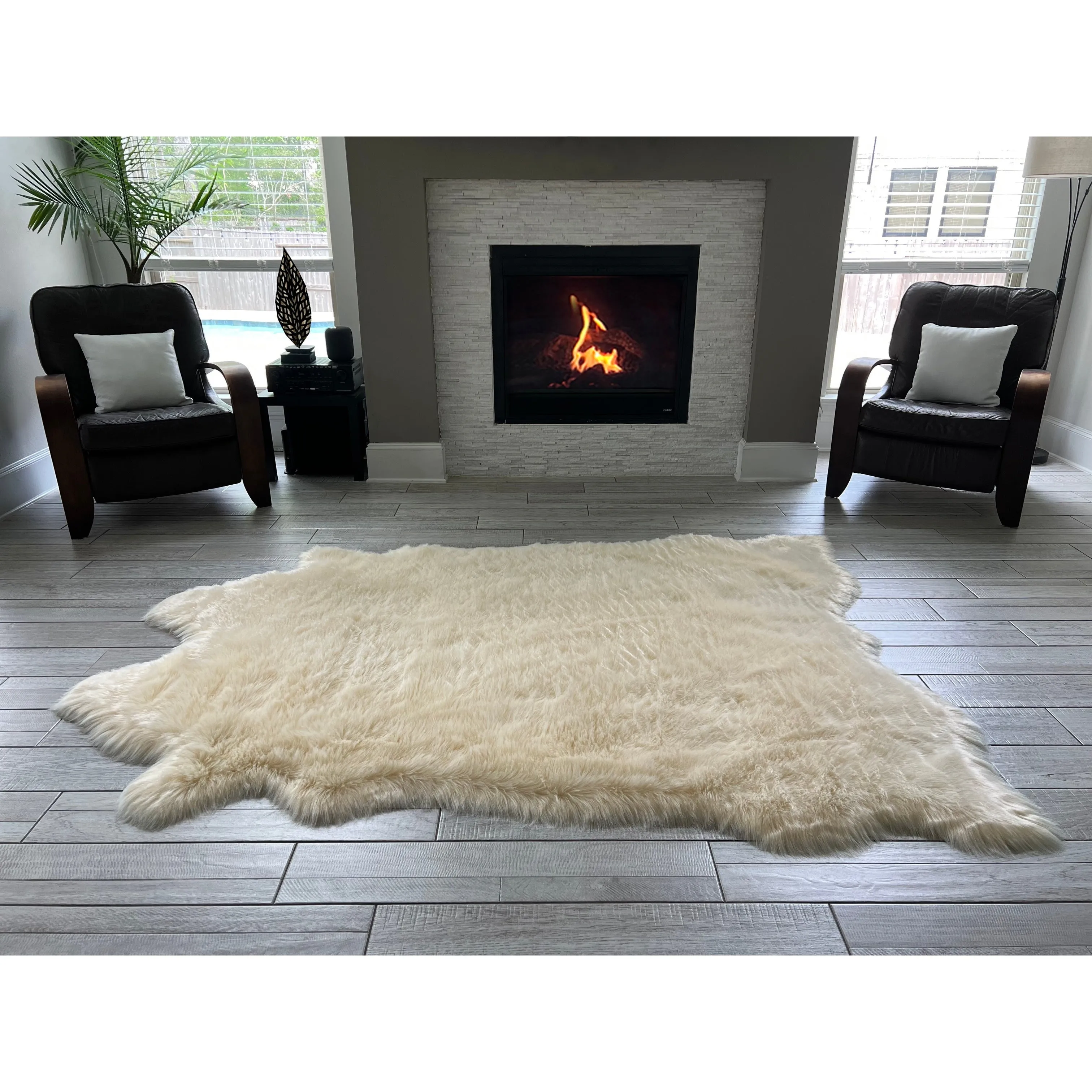 Ovella Home Premium Faux Buffalo Skin Shag Rug