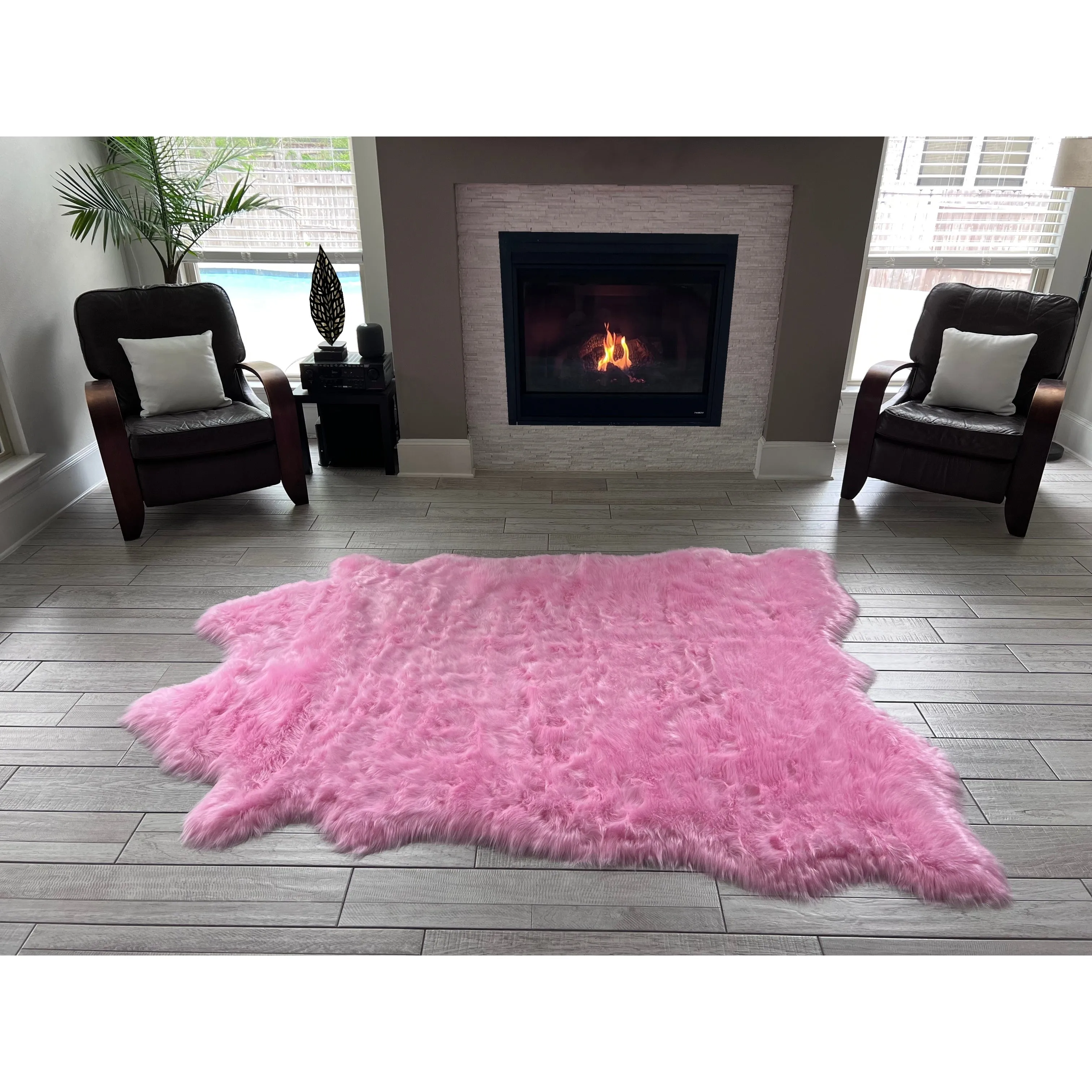 Ovella Home Premium Faux Buffalo Skin Shag Rug