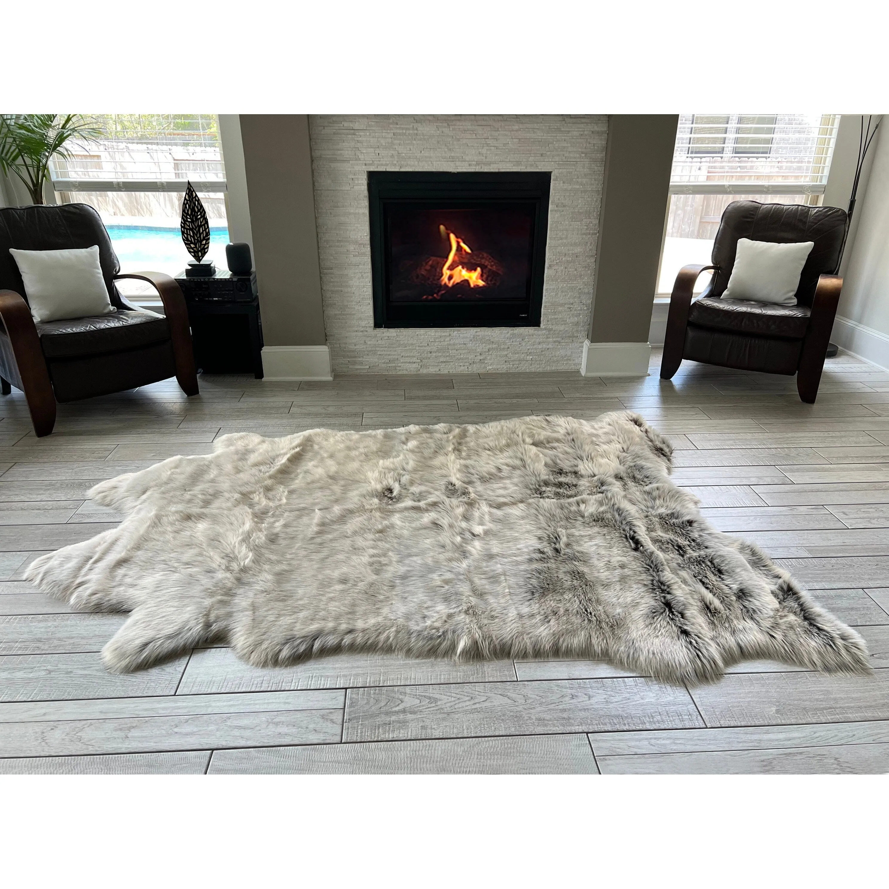 Ovella Home Premium Faux Buffalo Skin Shag Rug