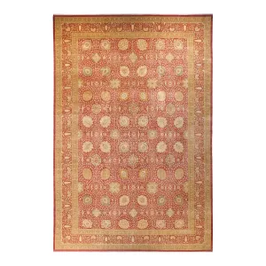 Overton Hand Knotted Wool Vintage Inspired Traditional Mogul Orange Area Rug - 12' 4' x 18' 5'