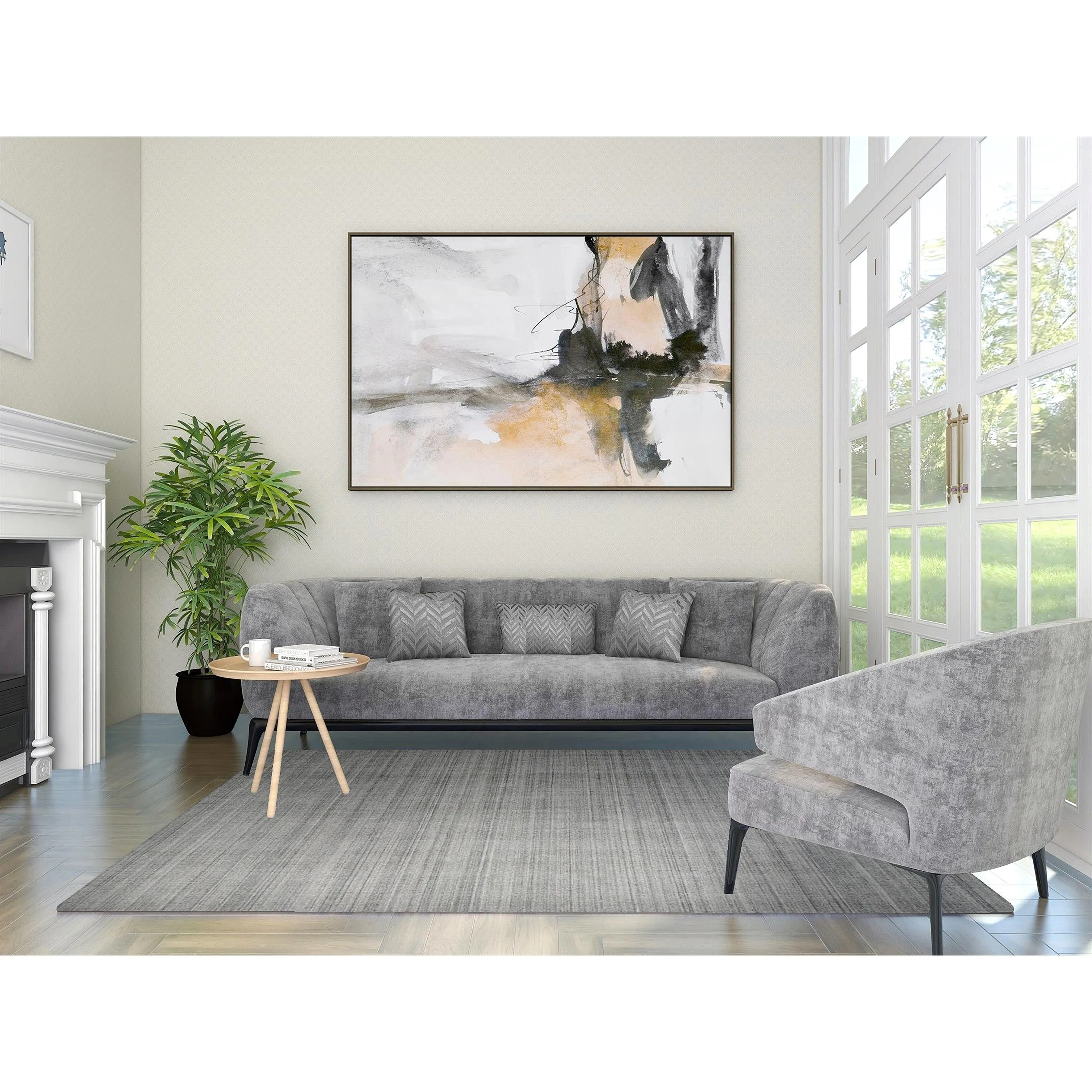 Overton Handmade Modern Contemporary Striped Area Rug