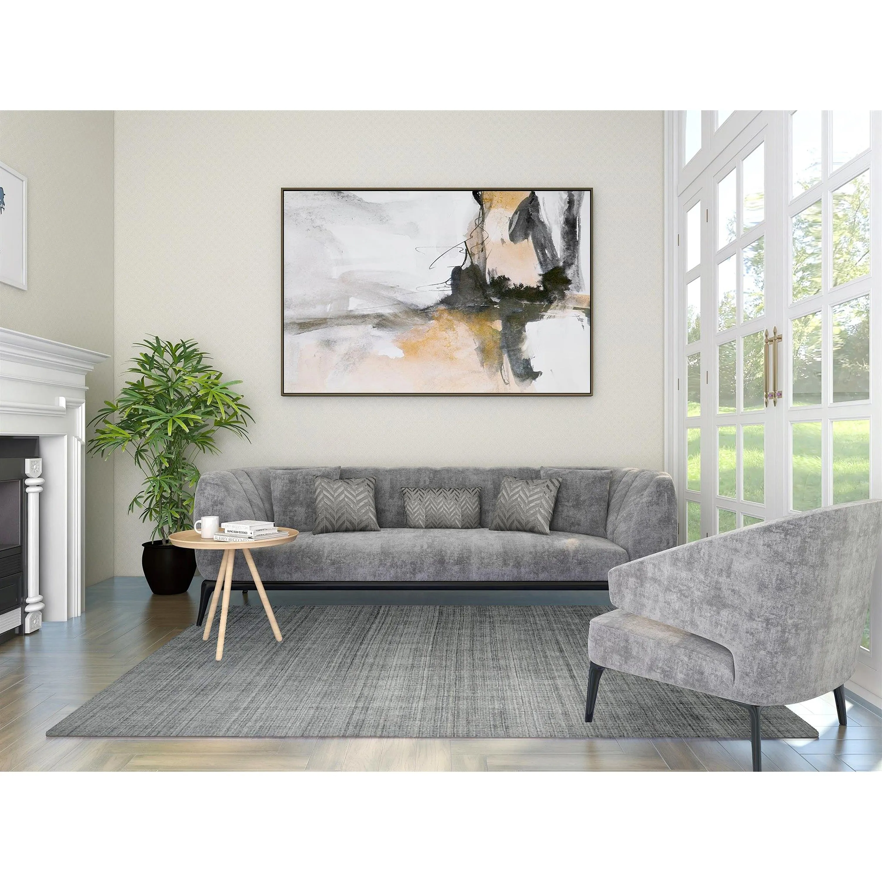 Overton Handmade Modern Contemporary Striped Area Rug